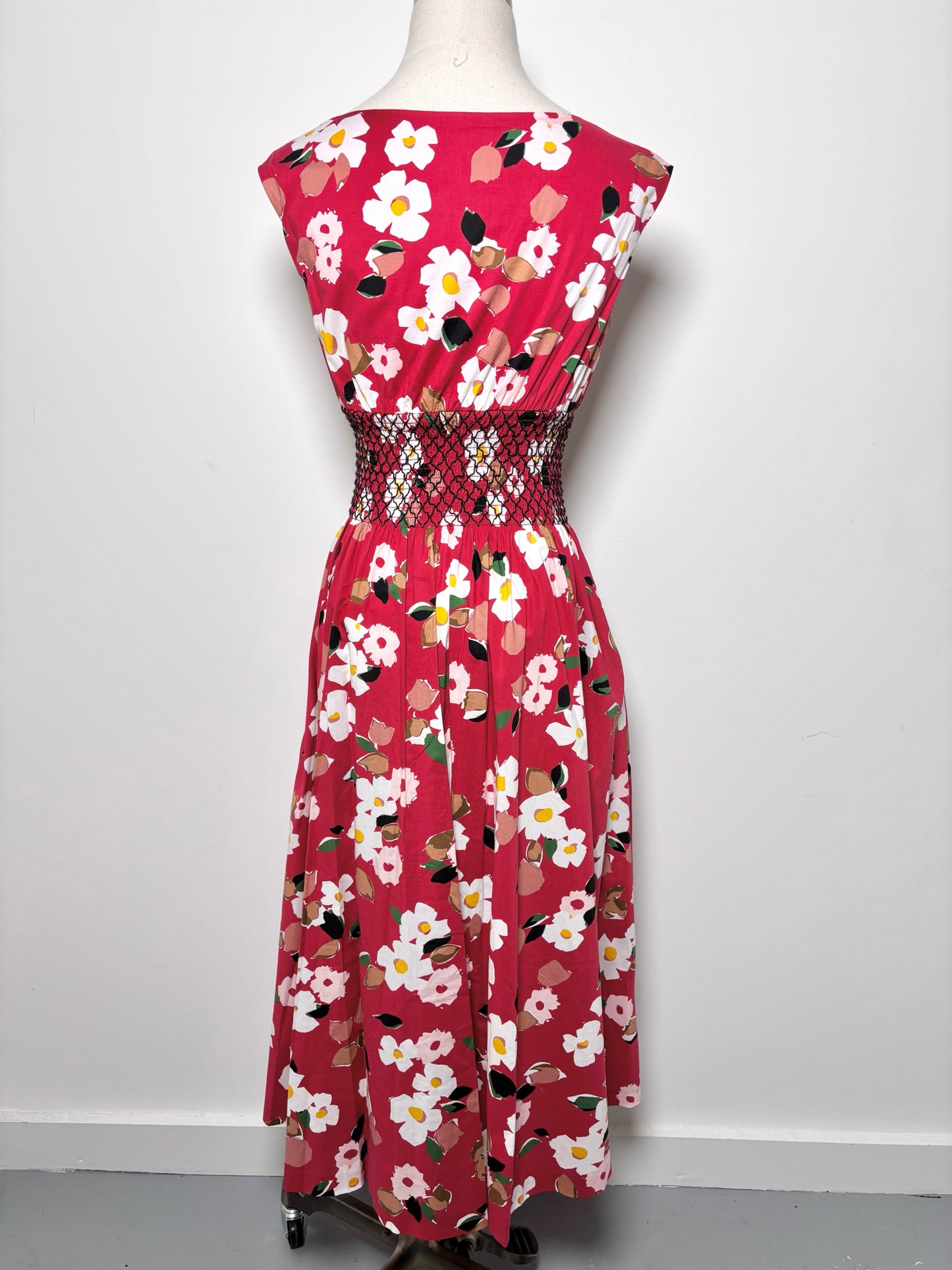 Women Size XS Kate Spade Madison Ave Red, white, black, green Floral NWT Dress