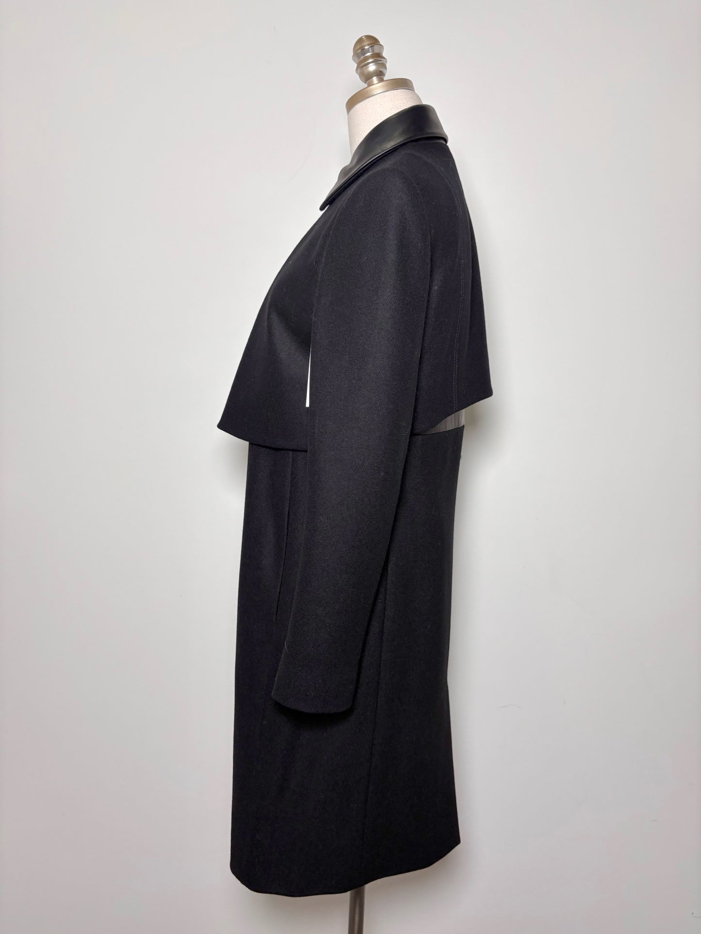 Women Size 6 The Row Black Nostrand Wool, Leather NWT Coat
