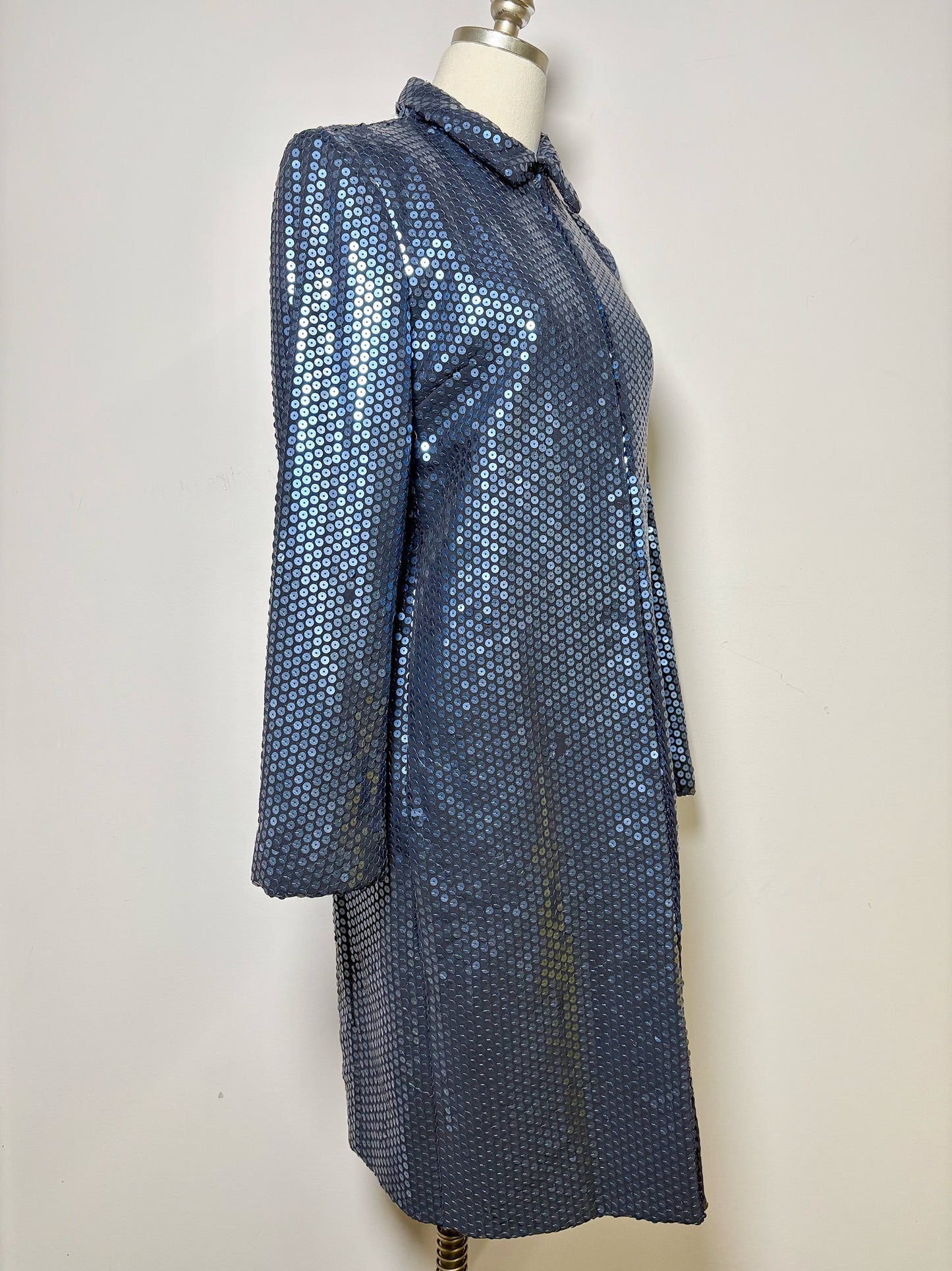 Women Size 42 ( 6 US) L'Altramoda Blue Sequins Suit