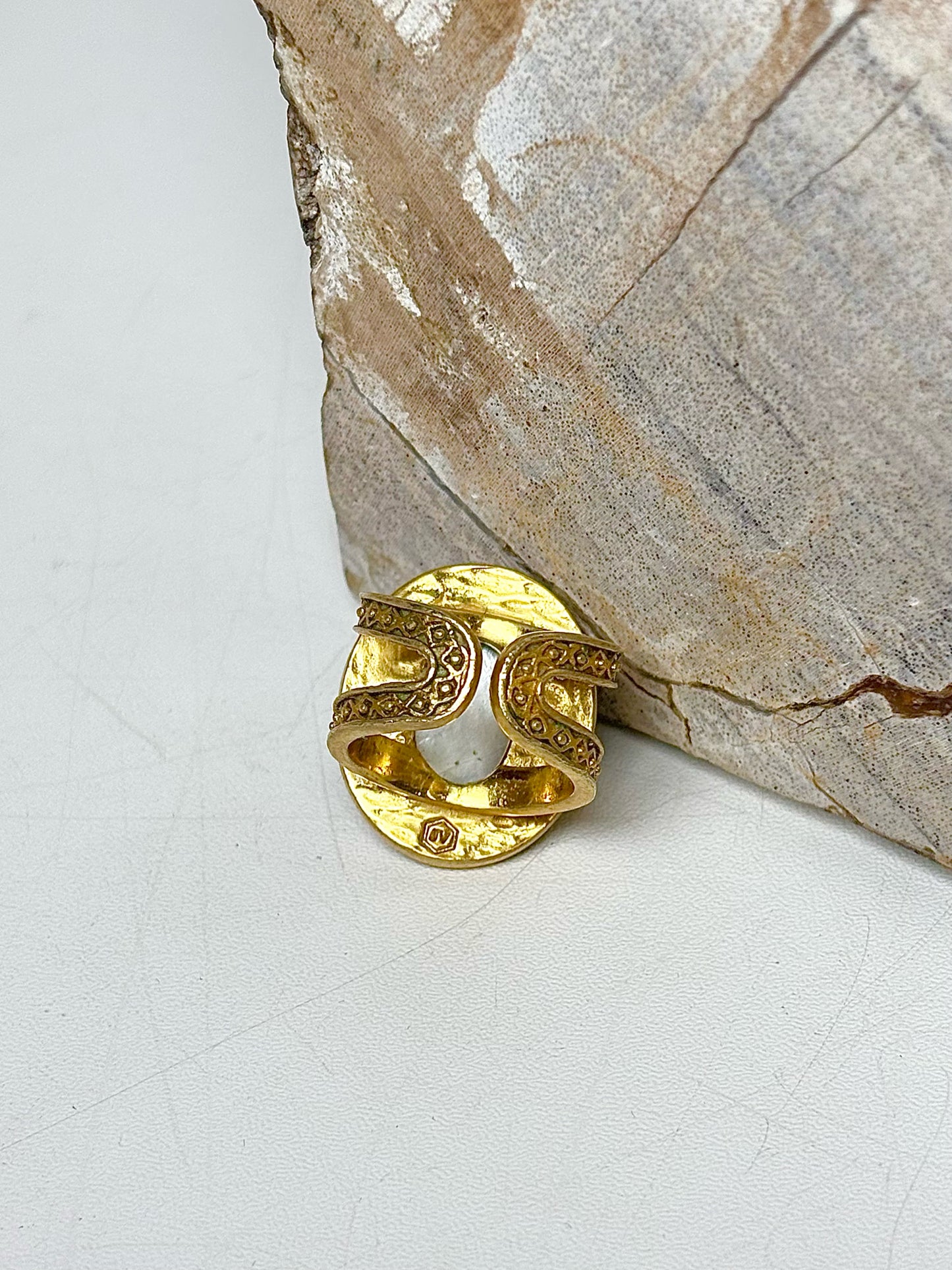Gold Julie Vos Chalcedony Blue 5.5 24K Gold Plated Ring