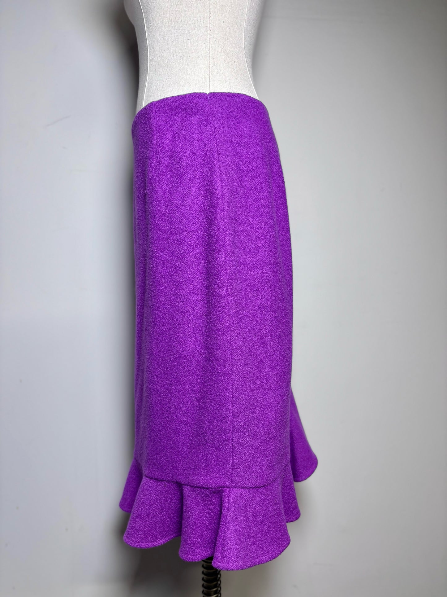 Women Size 40 (10) Escada Purple Rabbit Cashmere Blend Pre-owned Skirt