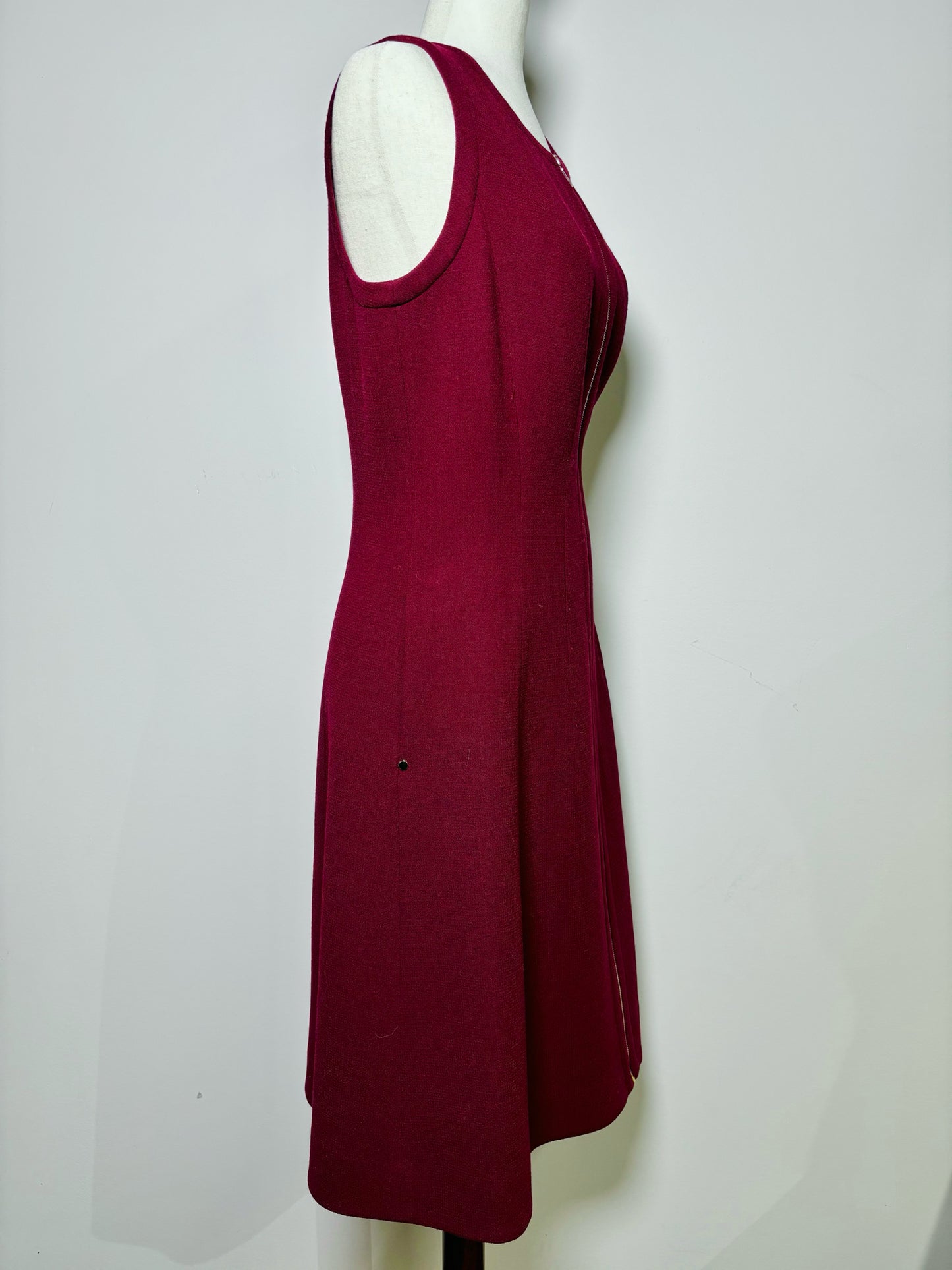 Women Size 10 Lafayette 148 Burgundy Solid Wool Dress