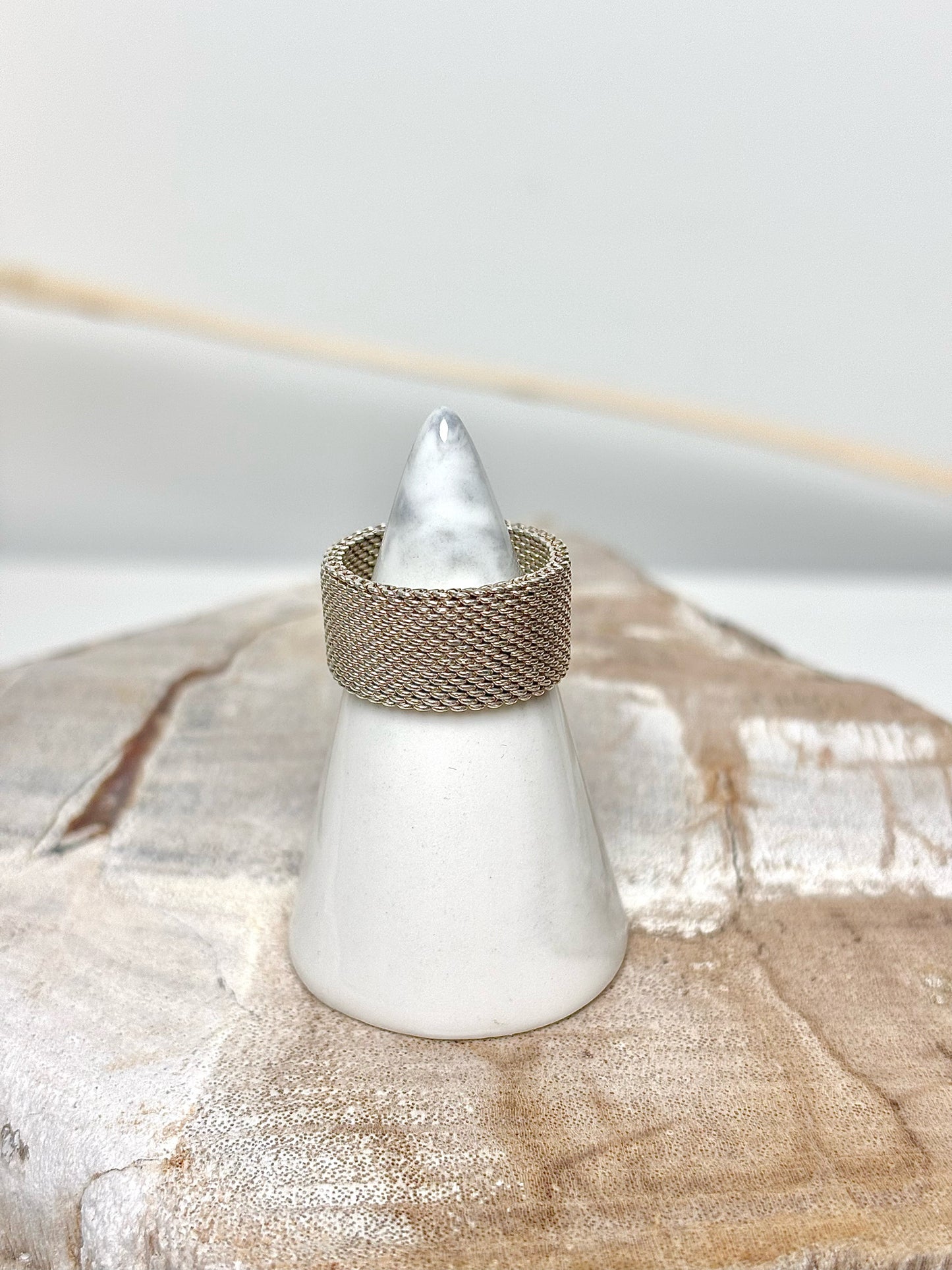 Sterling Silver Tiffany & Co. Somerset Firm Sz 6 Mesh Ring