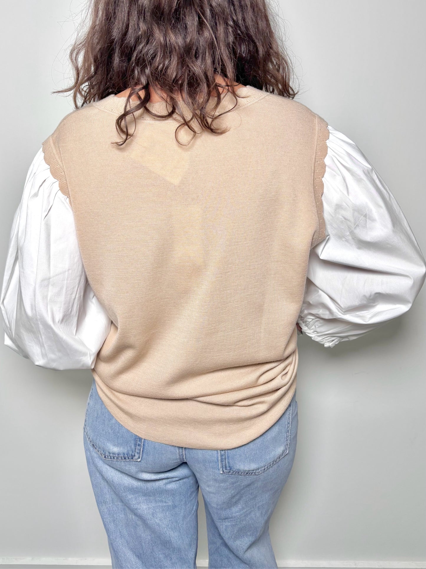 Women Size 2X Veronica Beard Khaki Colorblock Merino Wool, Spandex NWT Sweater