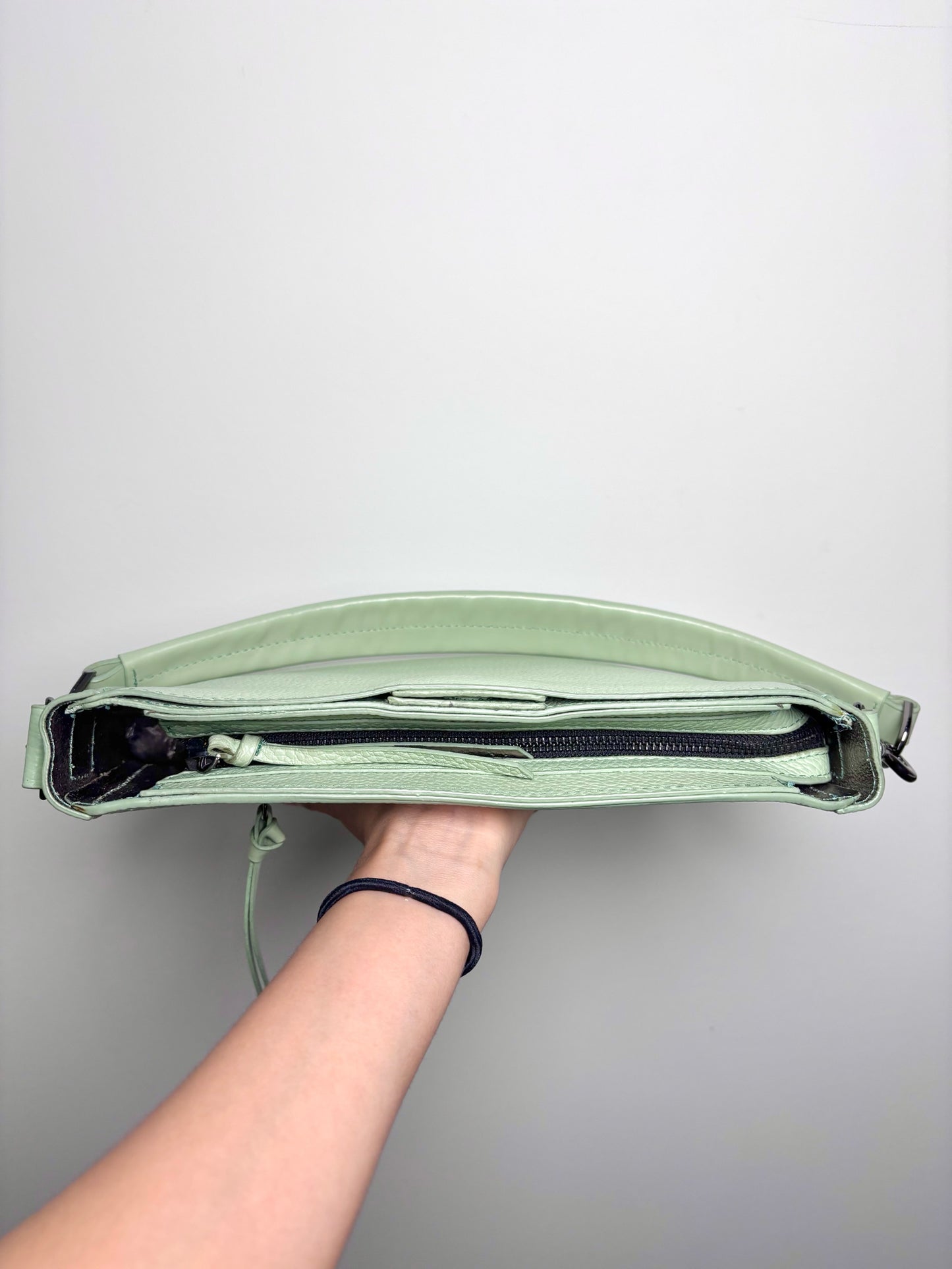 Botkier New York Solid Leather Pistachio Green Saddle Bag