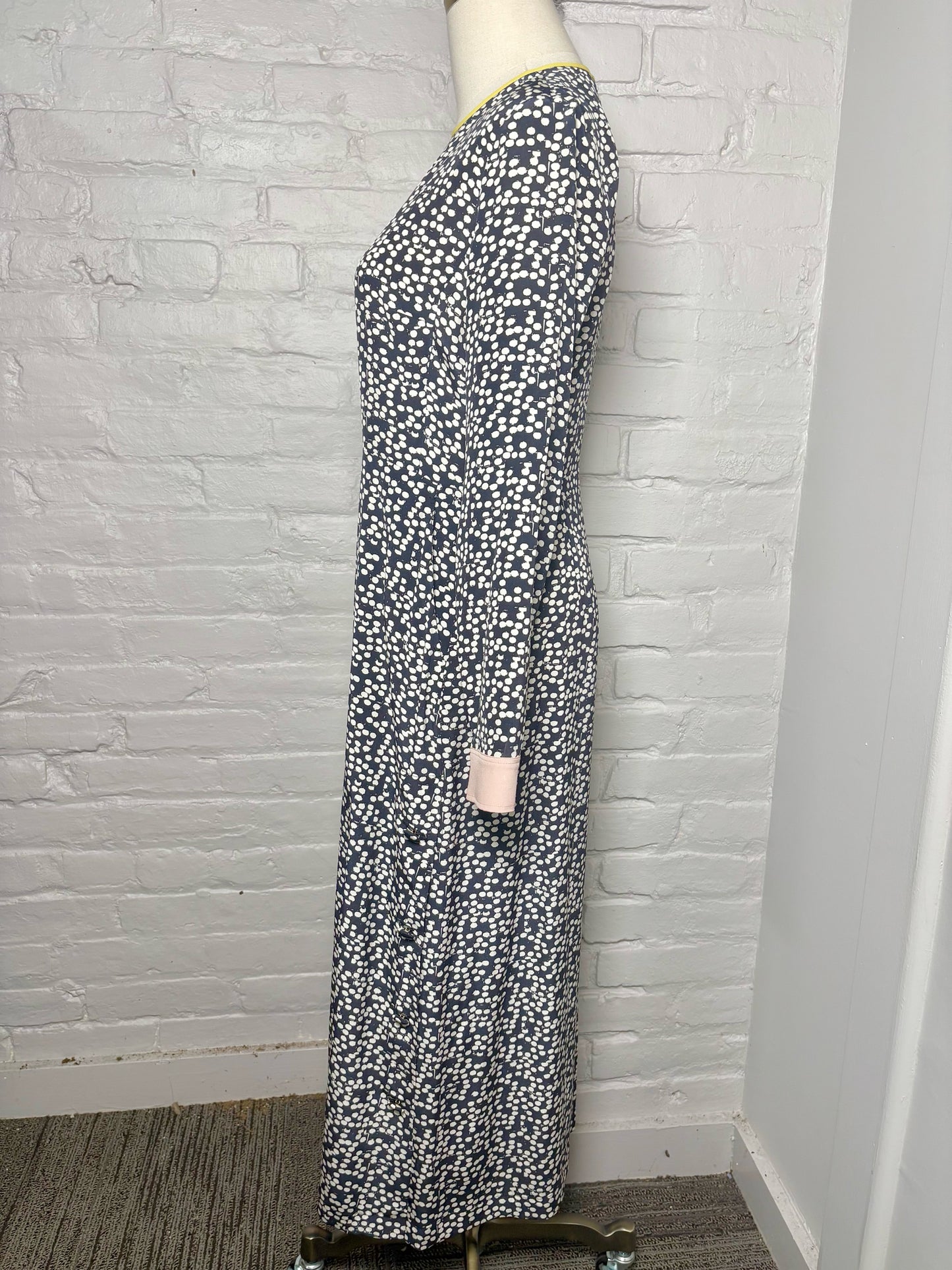 Women Size 4 Max Mara Blue, Cream Geometric Print Jumpsuit
