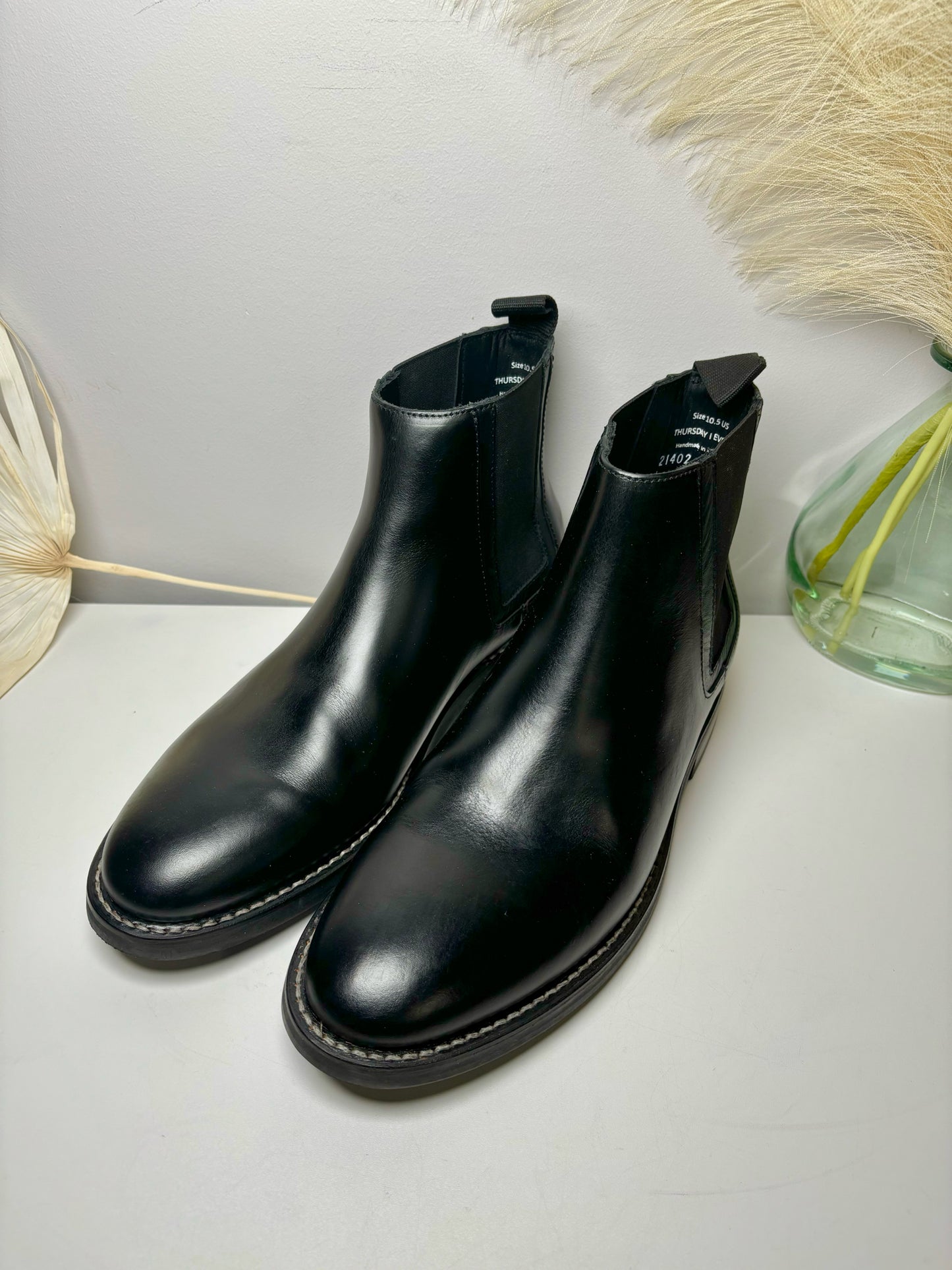 Mens Shoe Size 10.5 Thursday Boot Black Leather Ankle Boots
