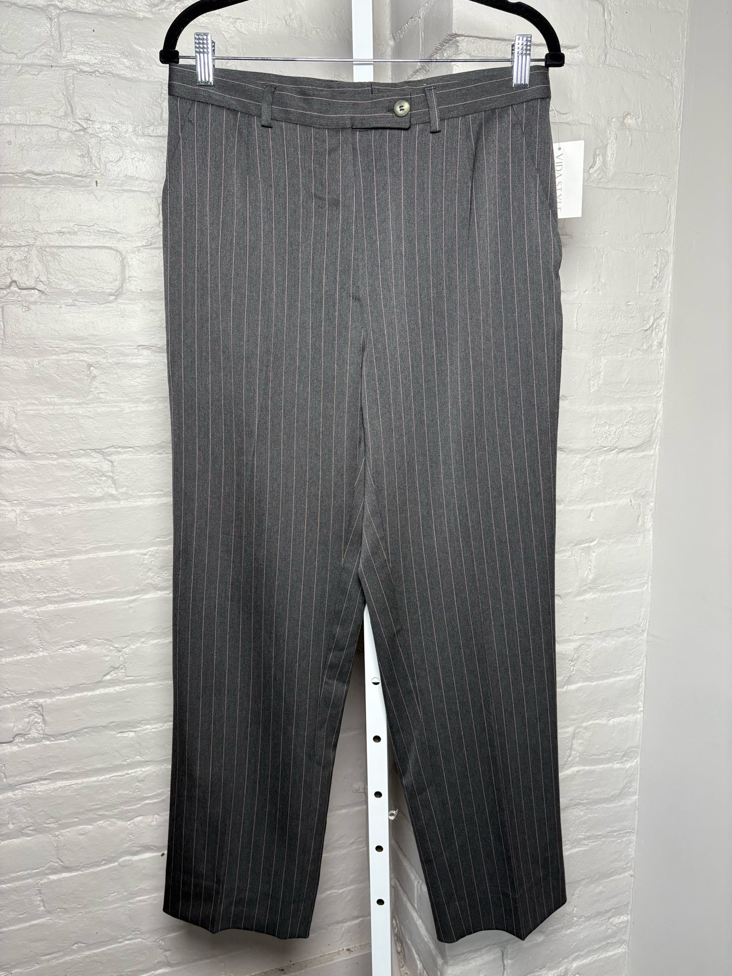 Women Size 6 Gianluca Isaia Napoli Gray Pinstripe Vintage Pants