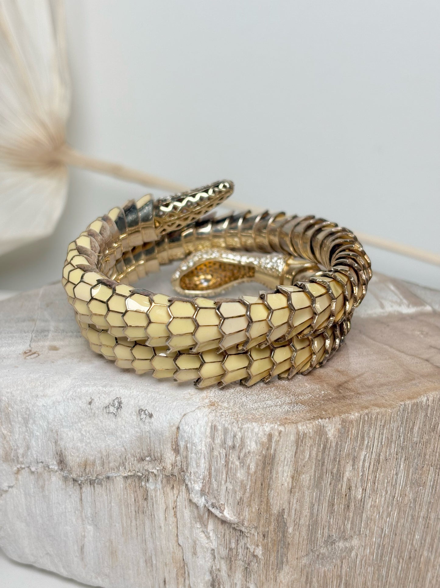Enamel No Label Snake Scales Crystal Bracelet