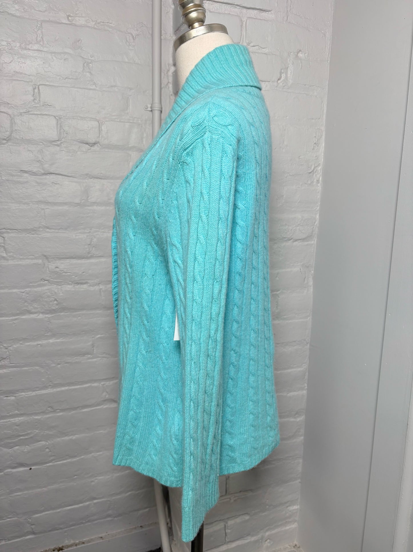 Women Size M Lauren Ralph Lauren Turquoise Knitted Cashmere Sweater