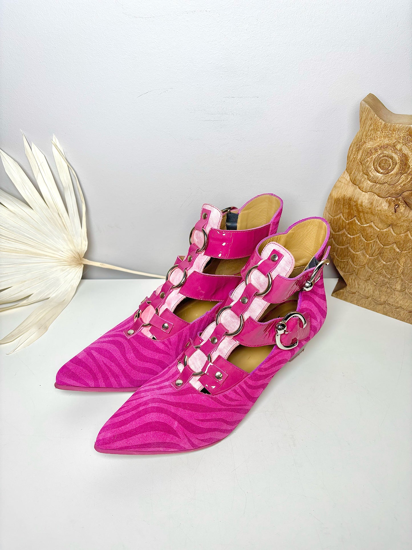 W Shoe Size 9 John Fluevog Pink Suede Boots