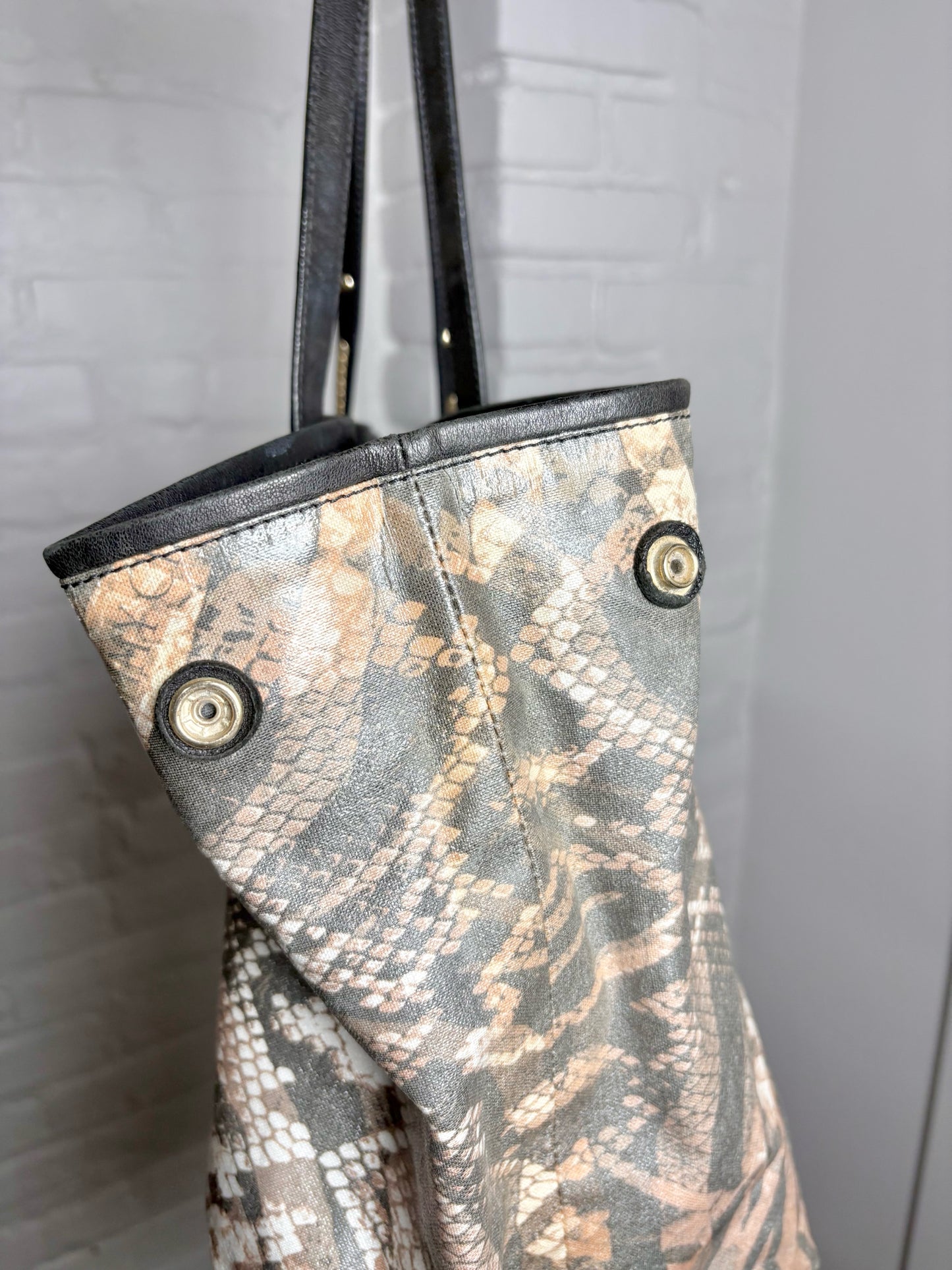 Jimmy Choo Animal Print Canvas Tote Bag