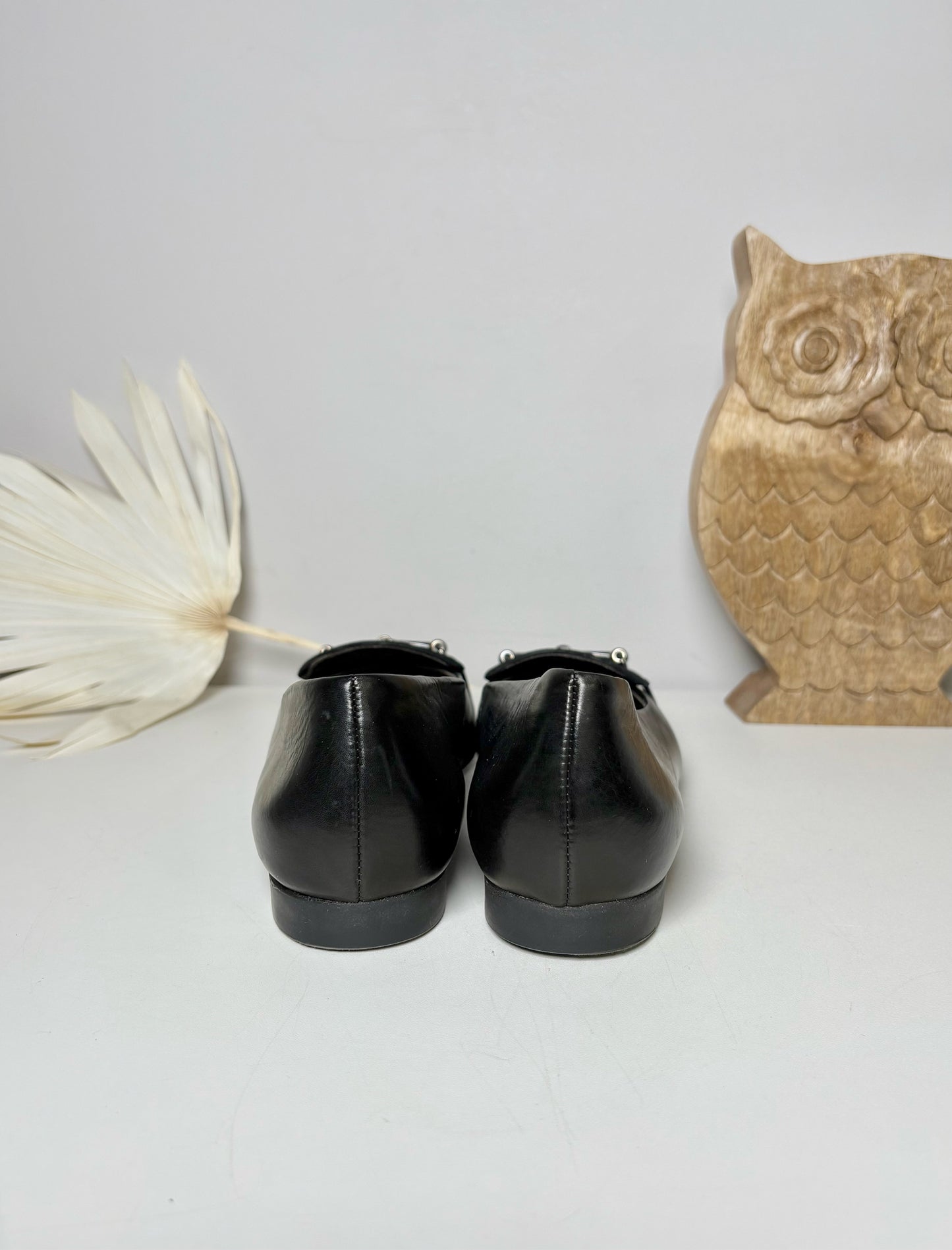 W Shoe Size 9.5 Paul Green Black Leather Cowhide, Suede NWOT Loafers
