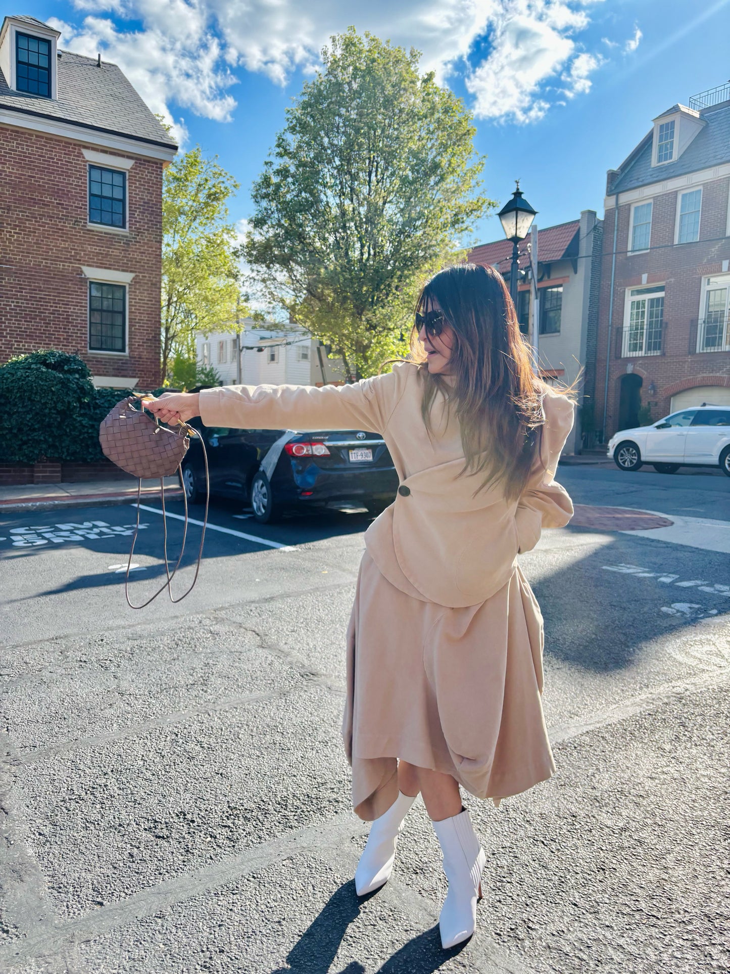 Women Size 6 Vivienne Westwood Anglomania Khaki Solid Cotton, Elastan Blazer