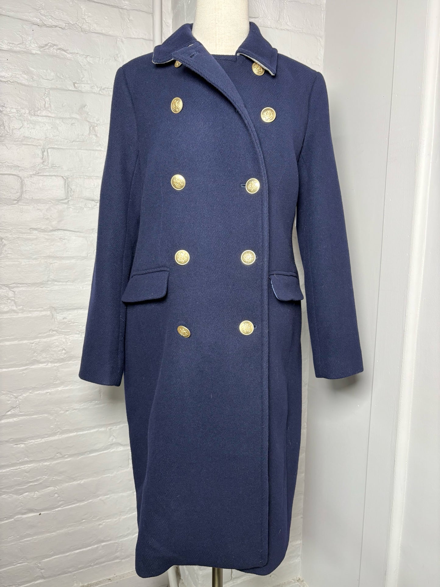 Women Size 6 J. Crew Navy Blue Wool Peacoat