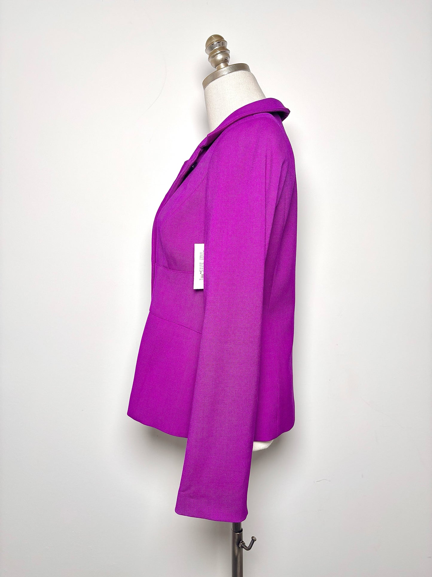 Blazer NINA MCLEMORE Purple Wool 5 Button-down Size 2