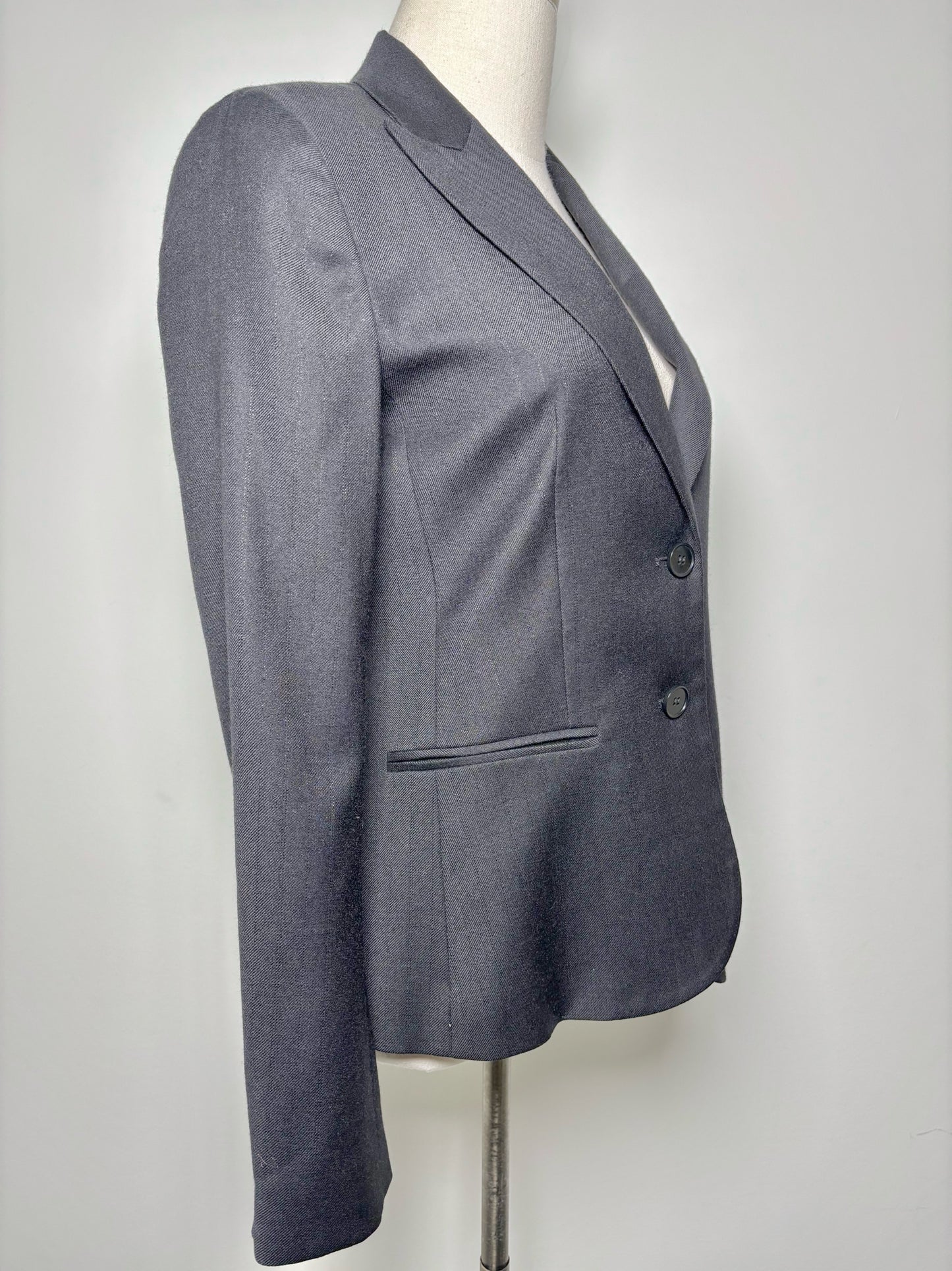 Women Size 6 Theory Black Pinstriped, Seersucker Blazer