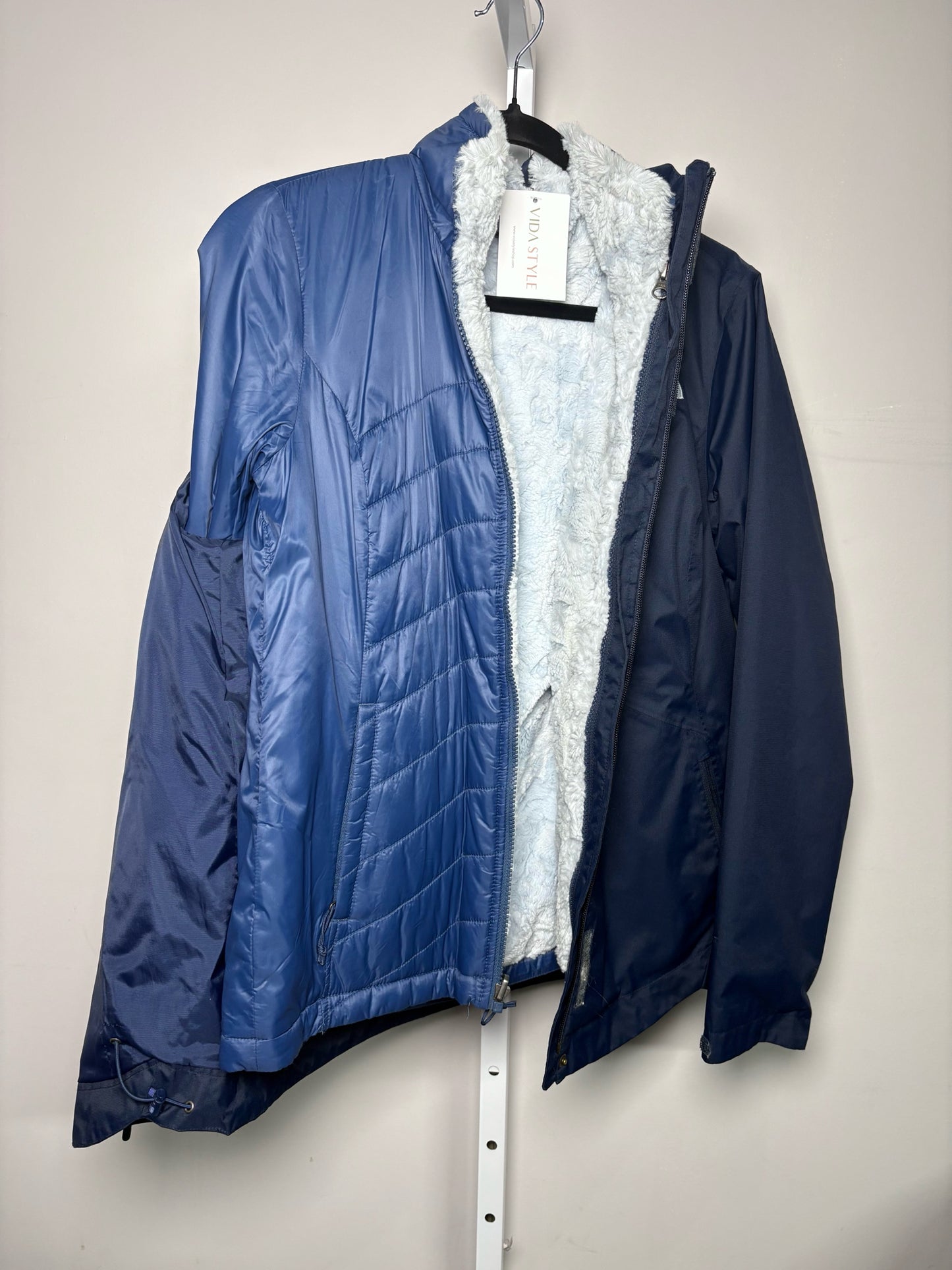 Women Size S The North Face Navy Solid Nylon, Polyester Jacket