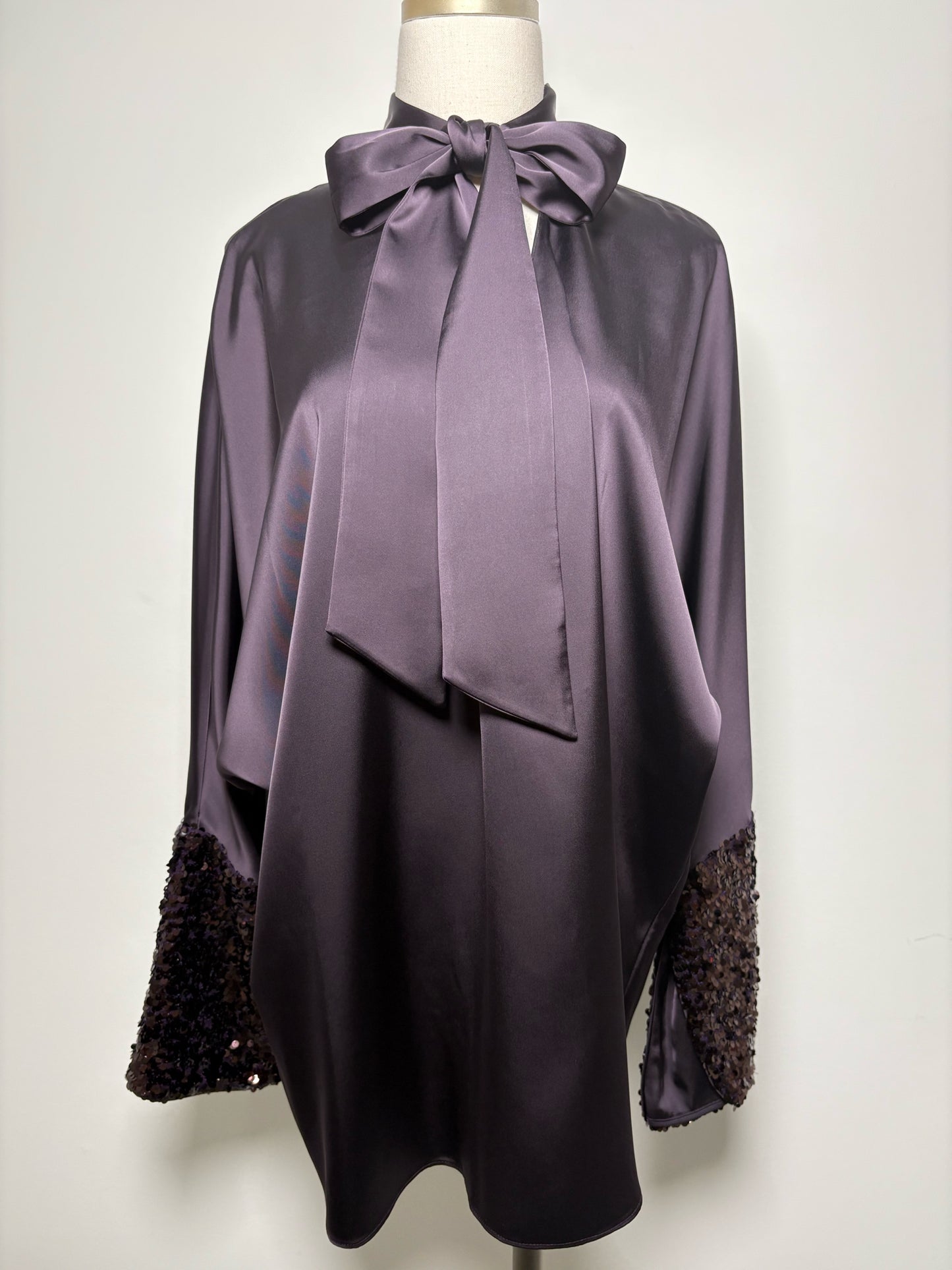 Women Size L Sachin + Babi Plum Sequins NWT Top