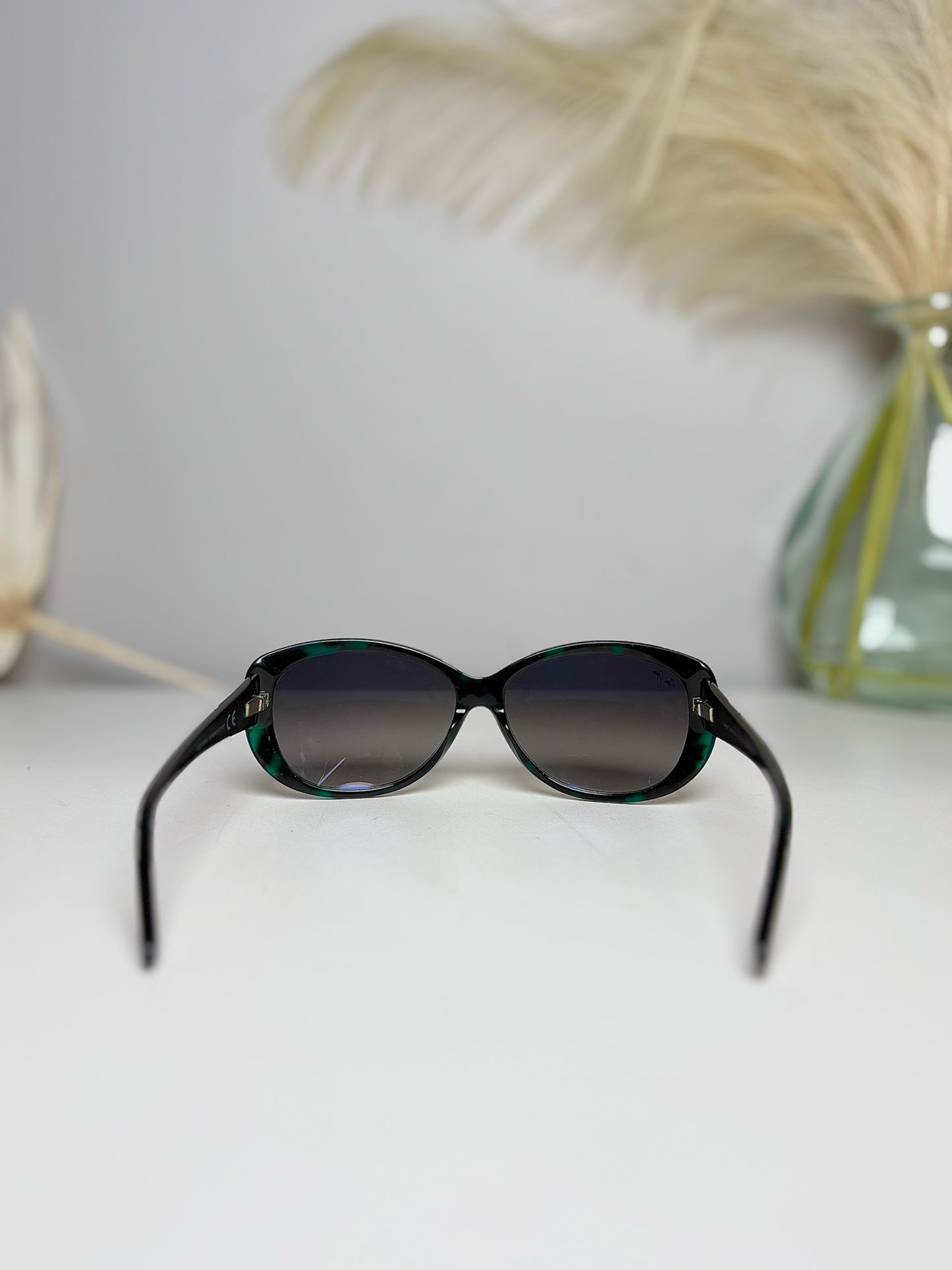 Maui Jim Black Blue Oval Cat Eye Women's Sunglasses