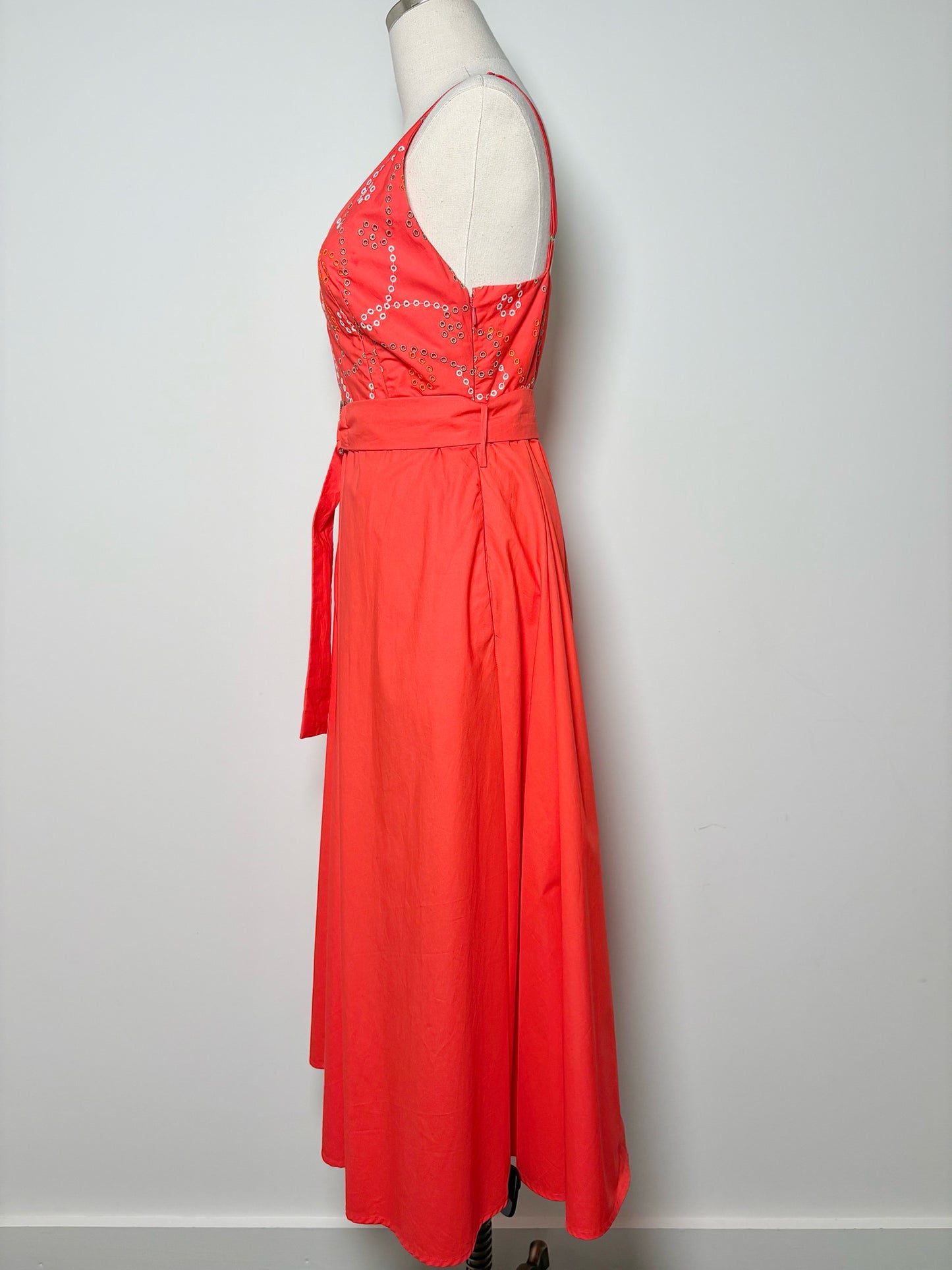 Women Size XS Emily Lovelock Red Solid Cotton NWT Dress