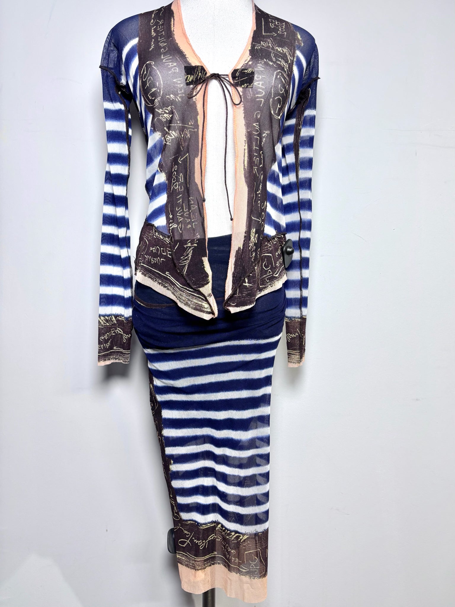 Women Size S (Estimate) Jean Paul Gaultier Blue, White Striped 2 Piece VIDA STYLE SHOP Women Size S (Estimate) Jean Paul Gaultier Blue, White Striped 2 Piece VIDA STYLE SHOP