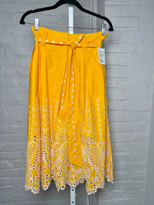 Women Size 8 Tanya Taylor Orange Eyelet Skirt