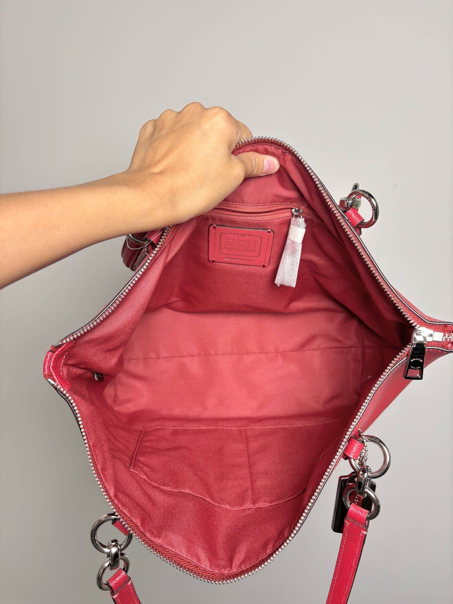 Coach Saffiano Leather NWT Red Ava Tote Purse
