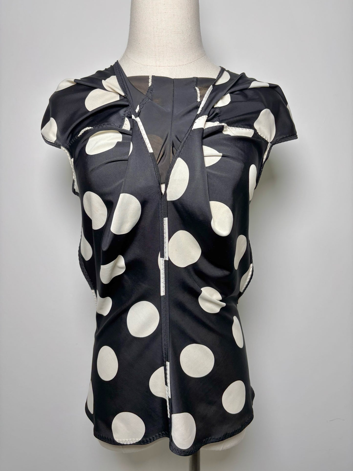 Women Size M Comme des Garcon Black, White Dot Pre-owned Top