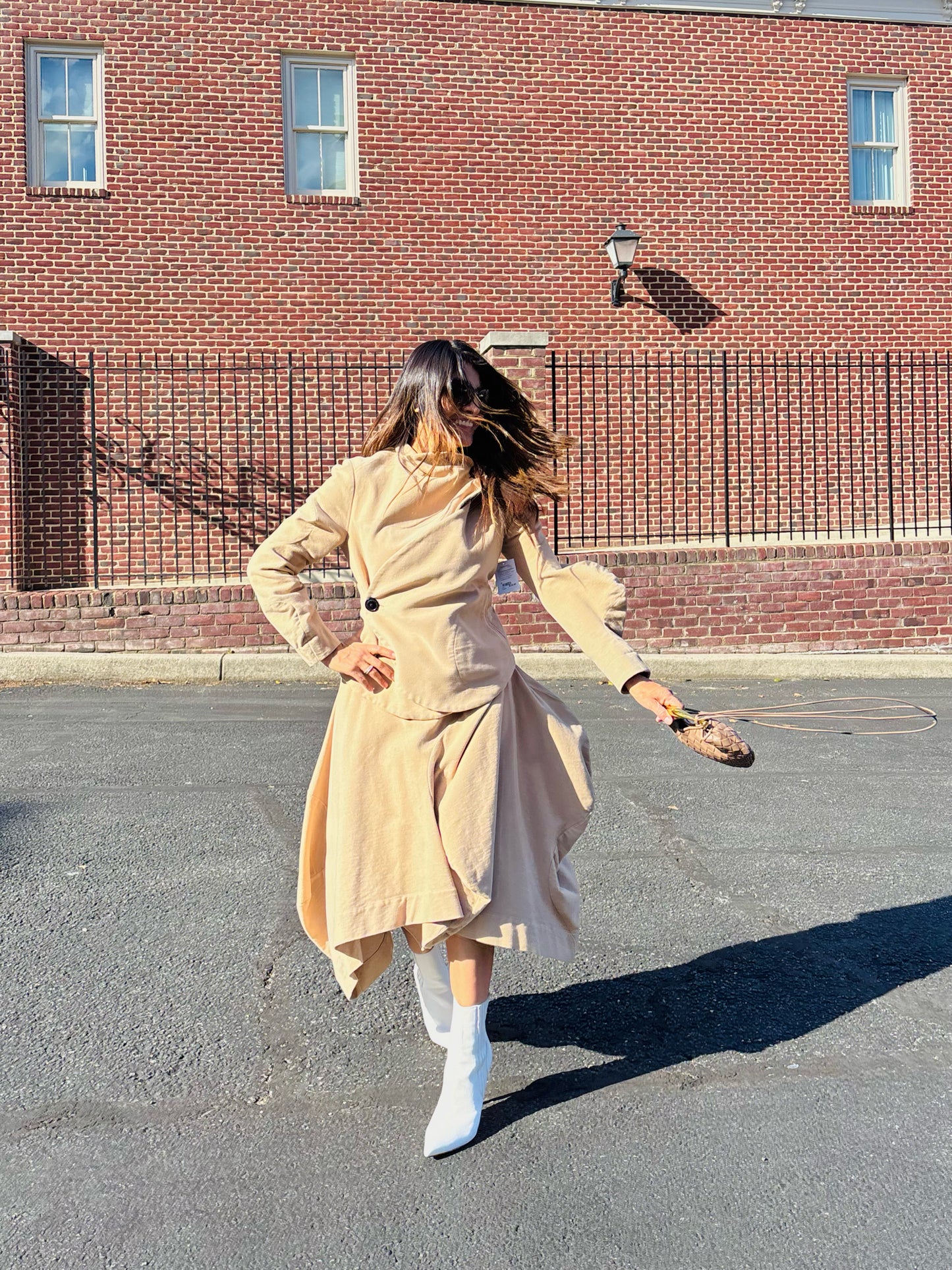 Women Size 6 Vivienne Westwood Anglomania Khaki Solid Cotton, Elastan Blazer