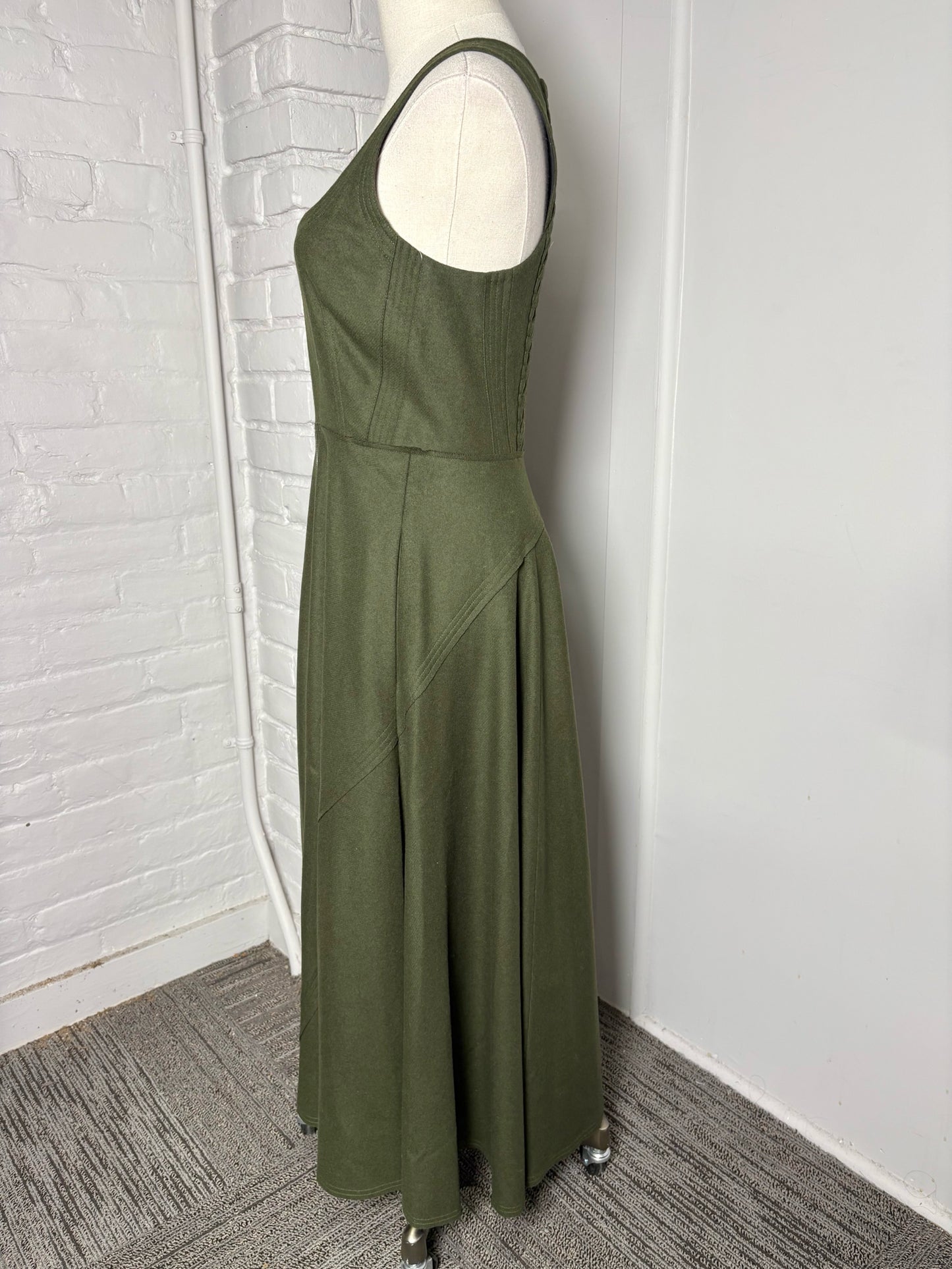 Women Size S La Ligne New York Dark Green Solid Dress
