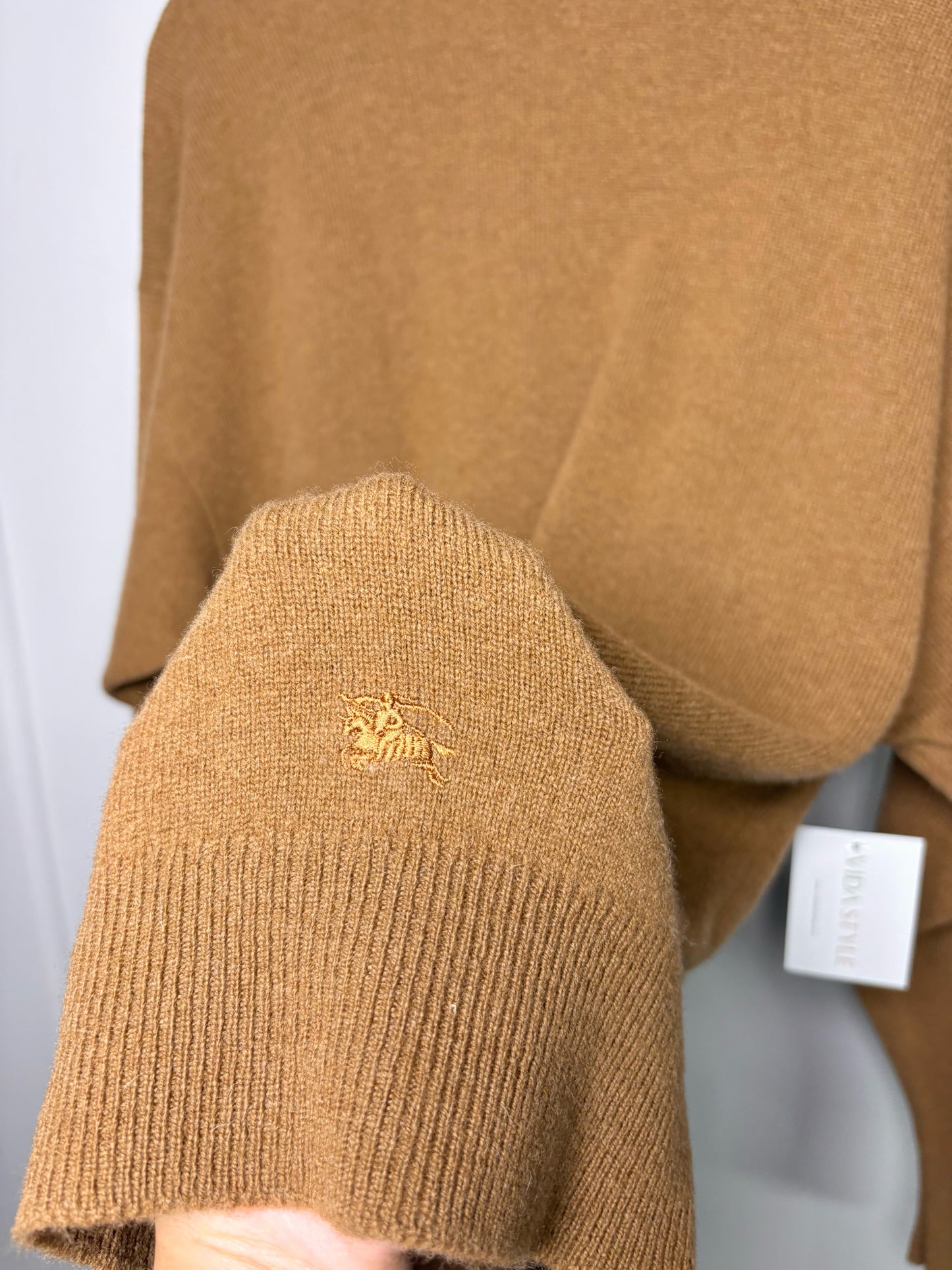 Burberrys' Camel 100% Lambswool Solid Men's Mens Size XL Sweater