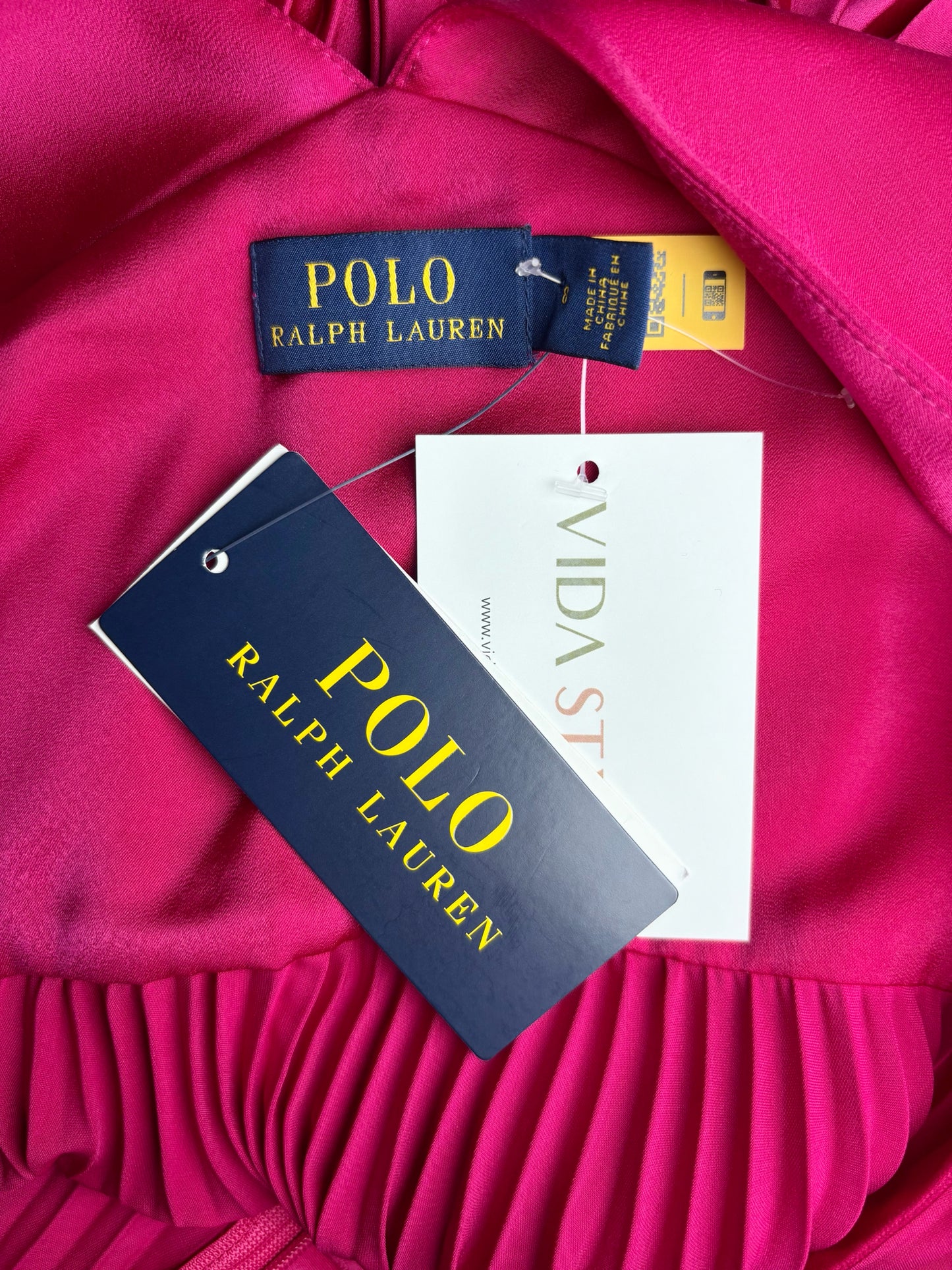 Women Size 8 Polo Ralph Lauren Blue Label Magenta Pre-owned Midi Dress