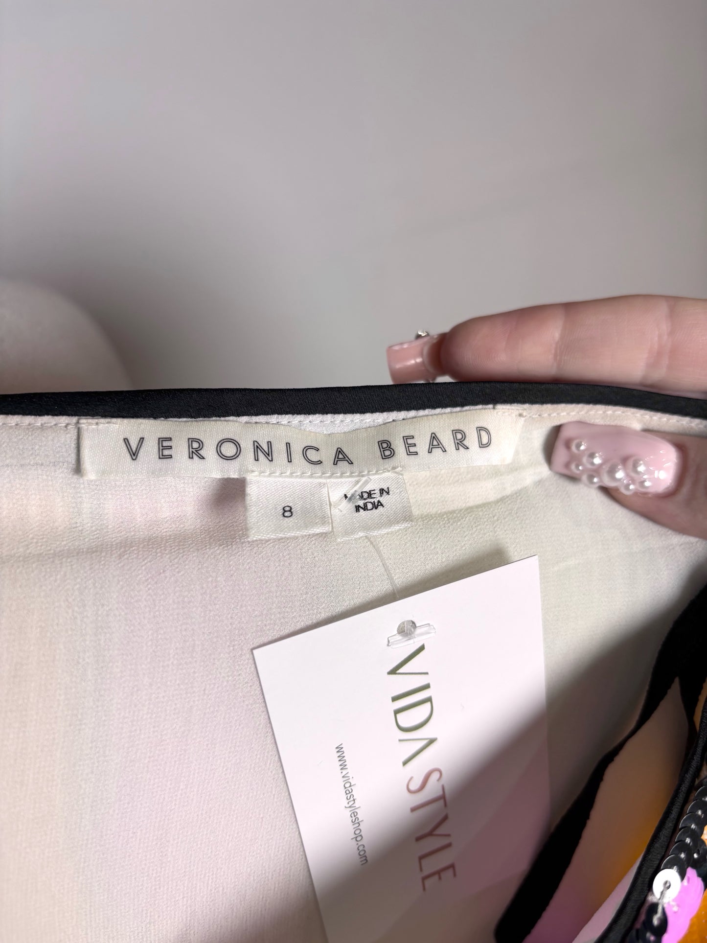 Women Size 8 Veronica Beard Multi-Color Vertical Stripes Top