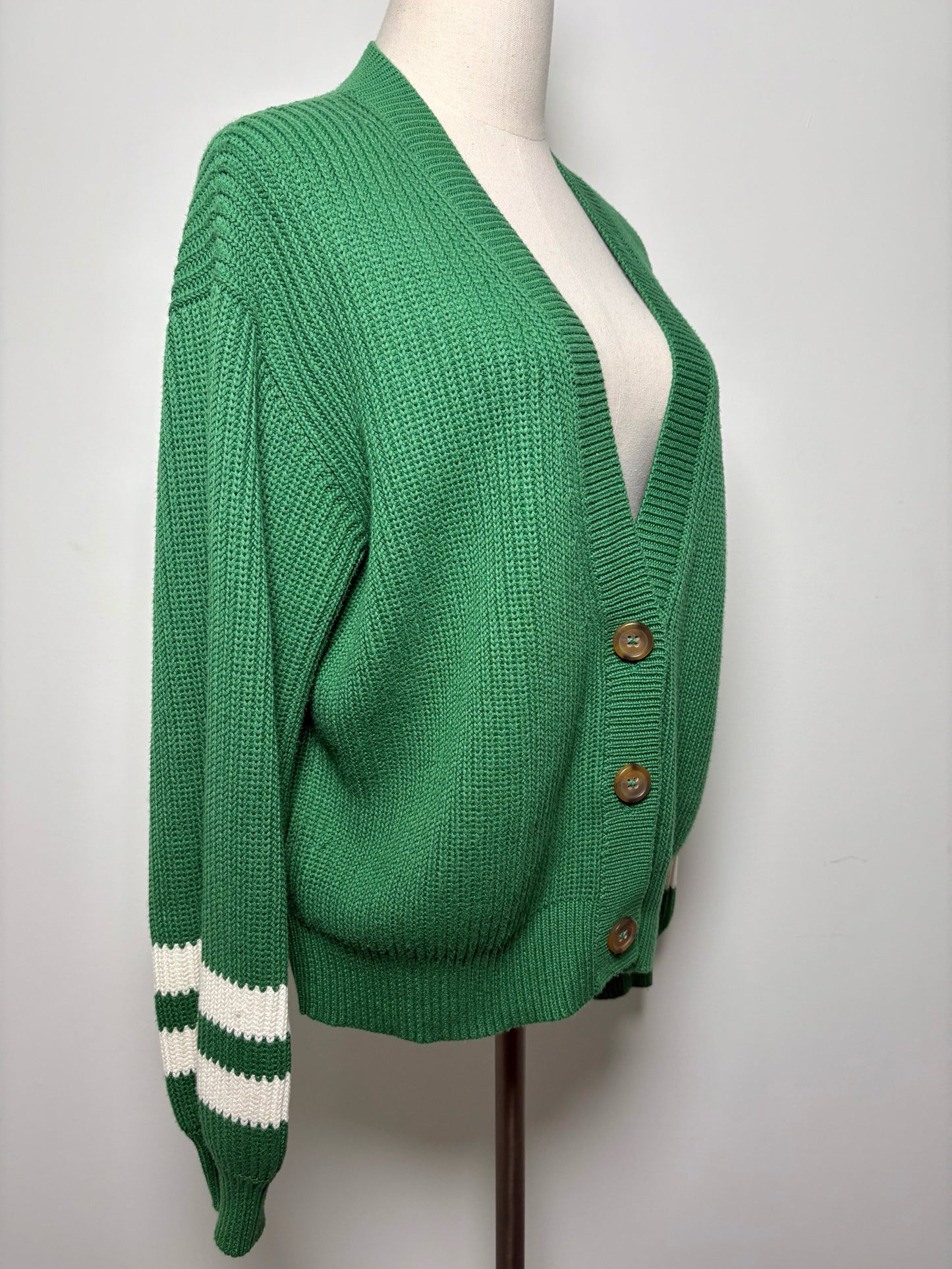 Women Size M Mother Green, White Knitted Cotton, Viscose Pre-owned Sweater