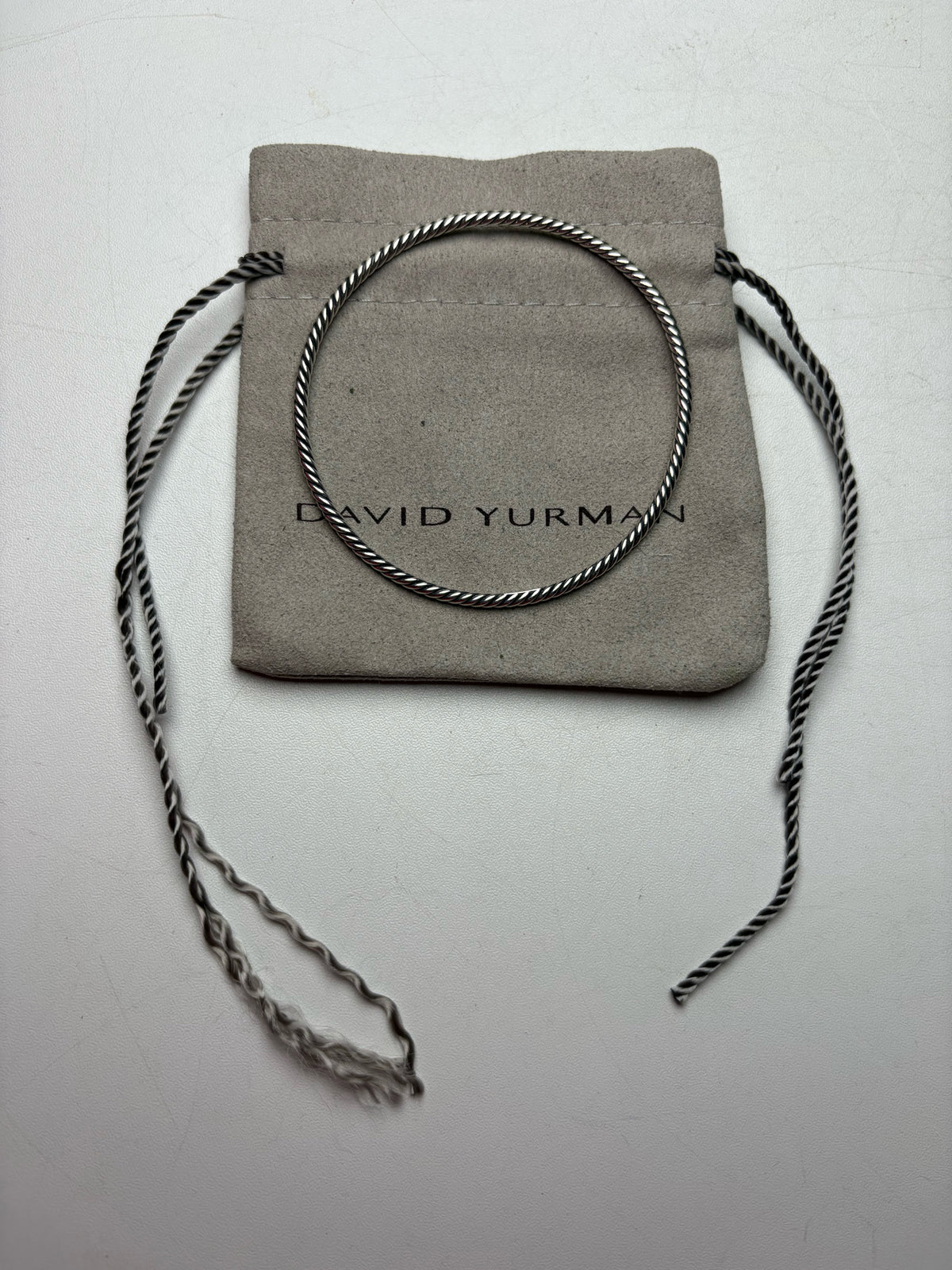 Women's David Yurman Twisted Cable 925 Sterling Silver Pre-Owned Slip-On Bangle Bracelet