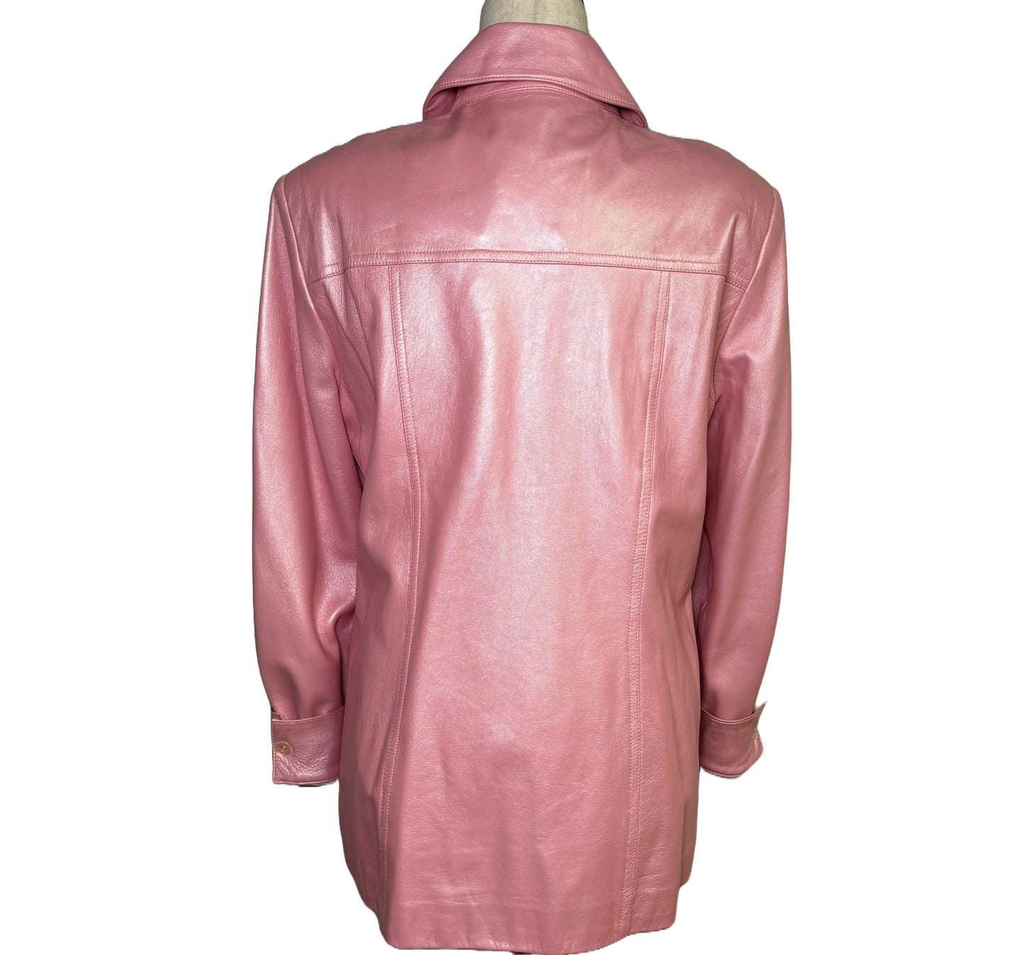 Women Size S St. John Sport Pink Solid Leather Blazer