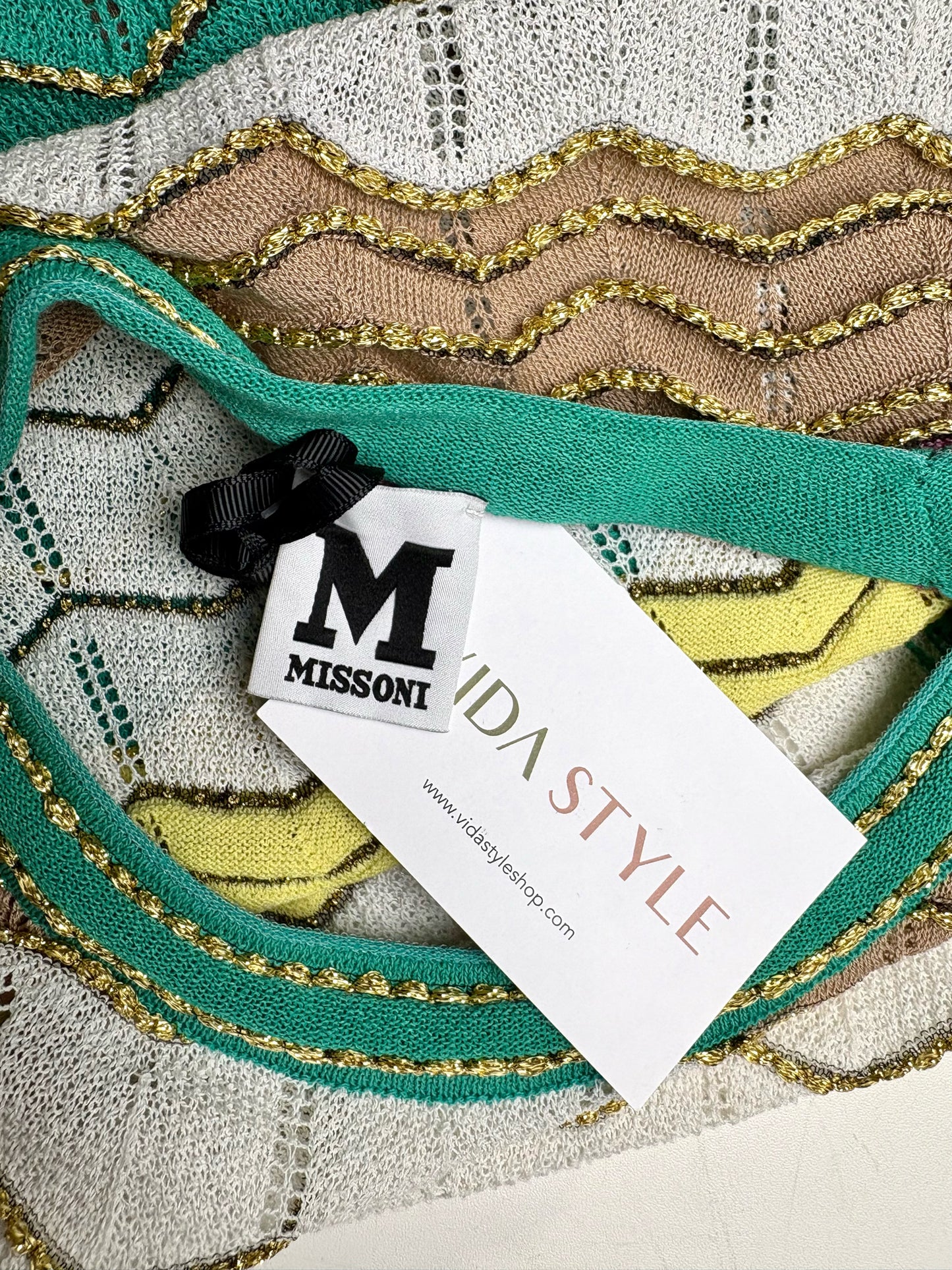 Women Size 42 ( 6 US) M Missoni Multi-Color Chevron A-line Pre-owned NWT Dress