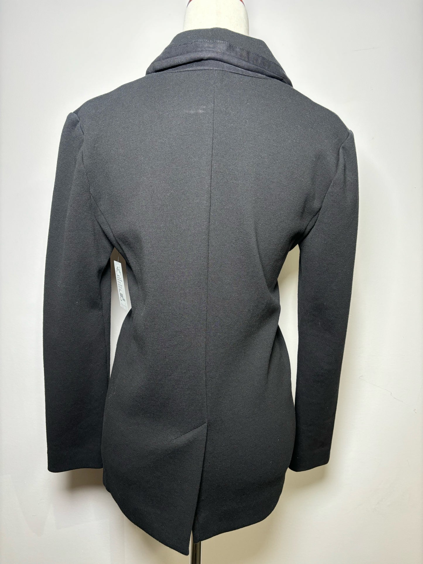 Women Size M Amina Rubinacci Black Solid Wool Coat