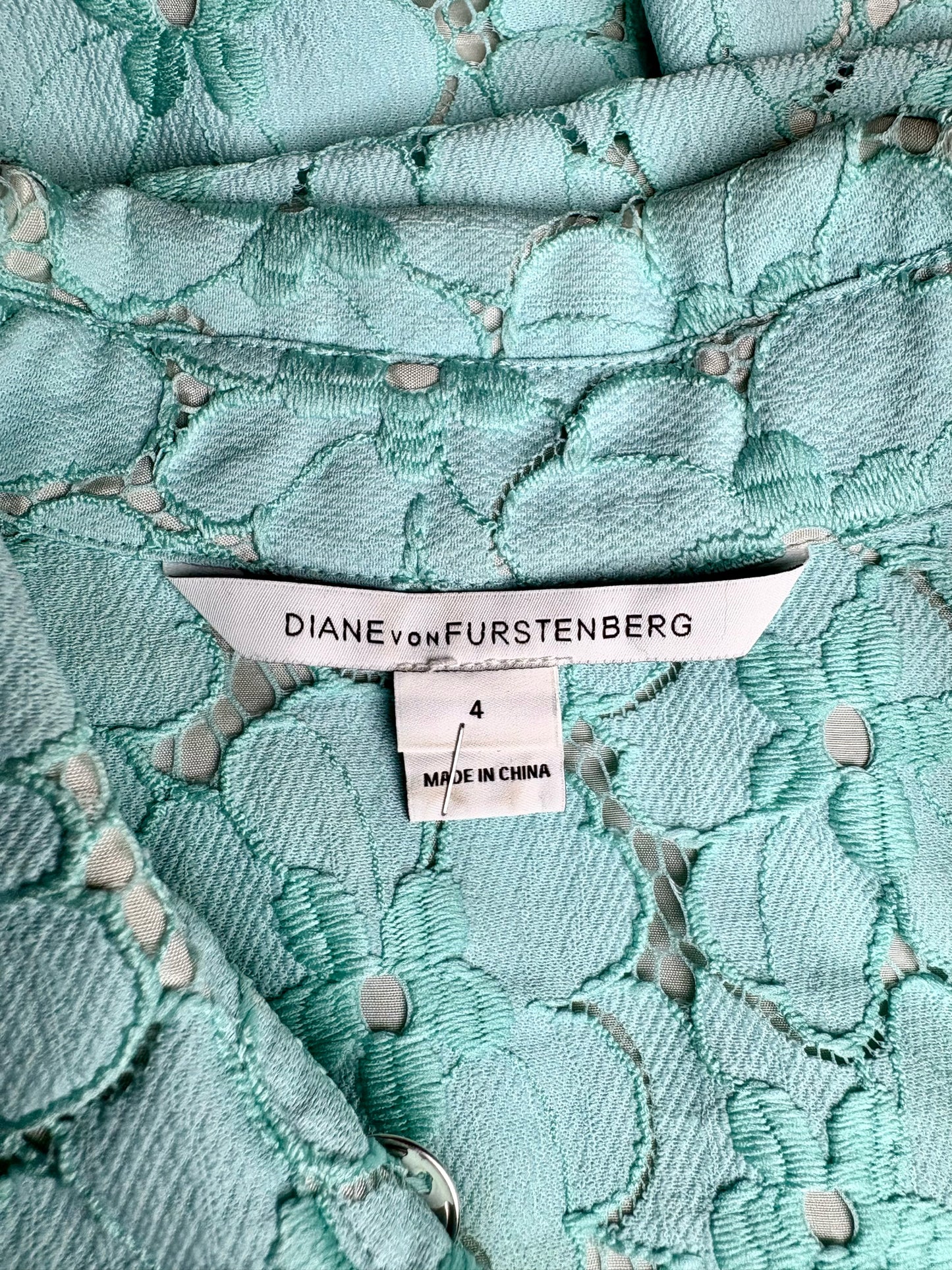 Women Size 4 Diane Von Furstenberg Blue Lace Dress