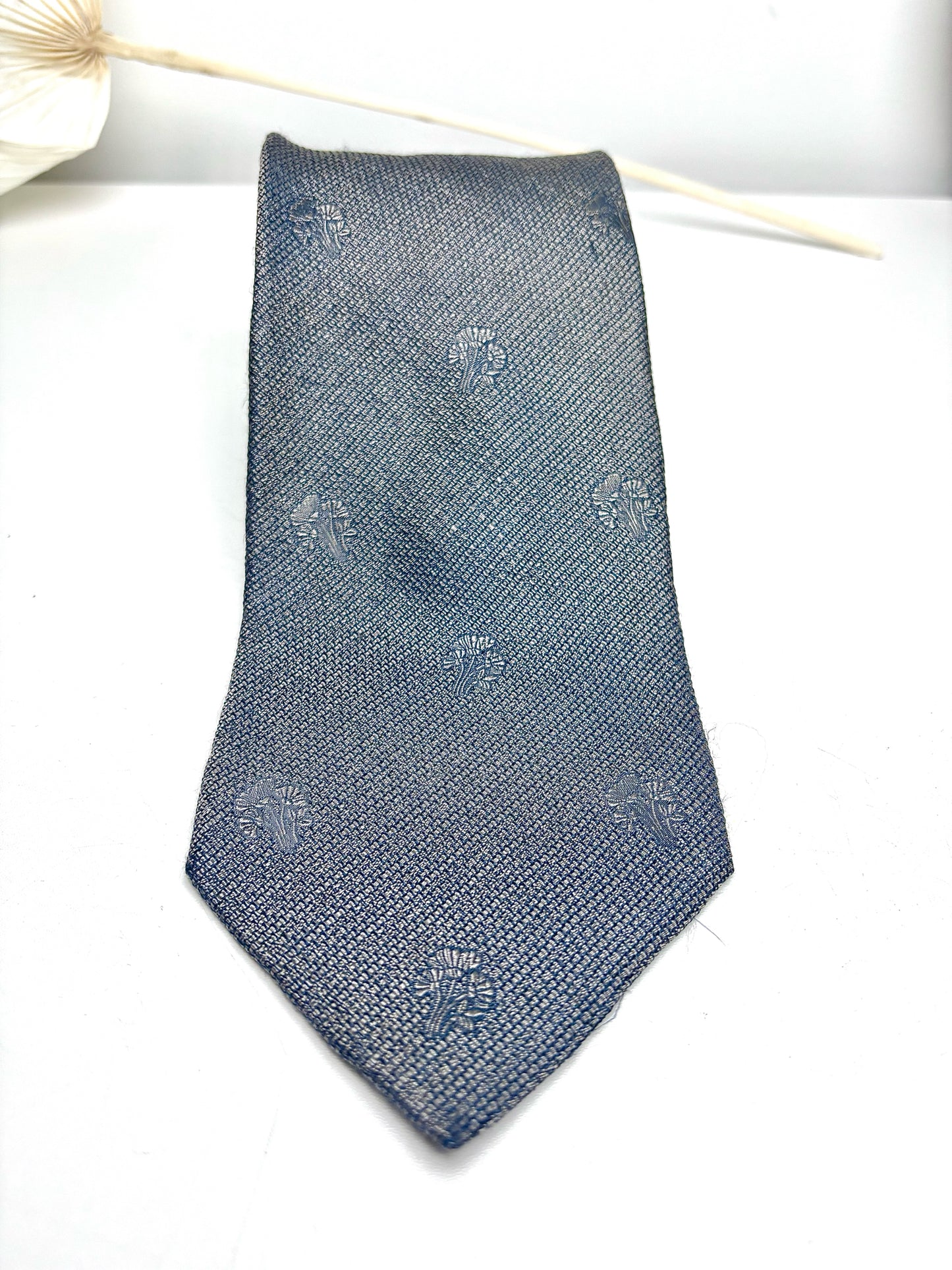 Ermenegildo Zegna Charcoal Silk Print Men's Tie