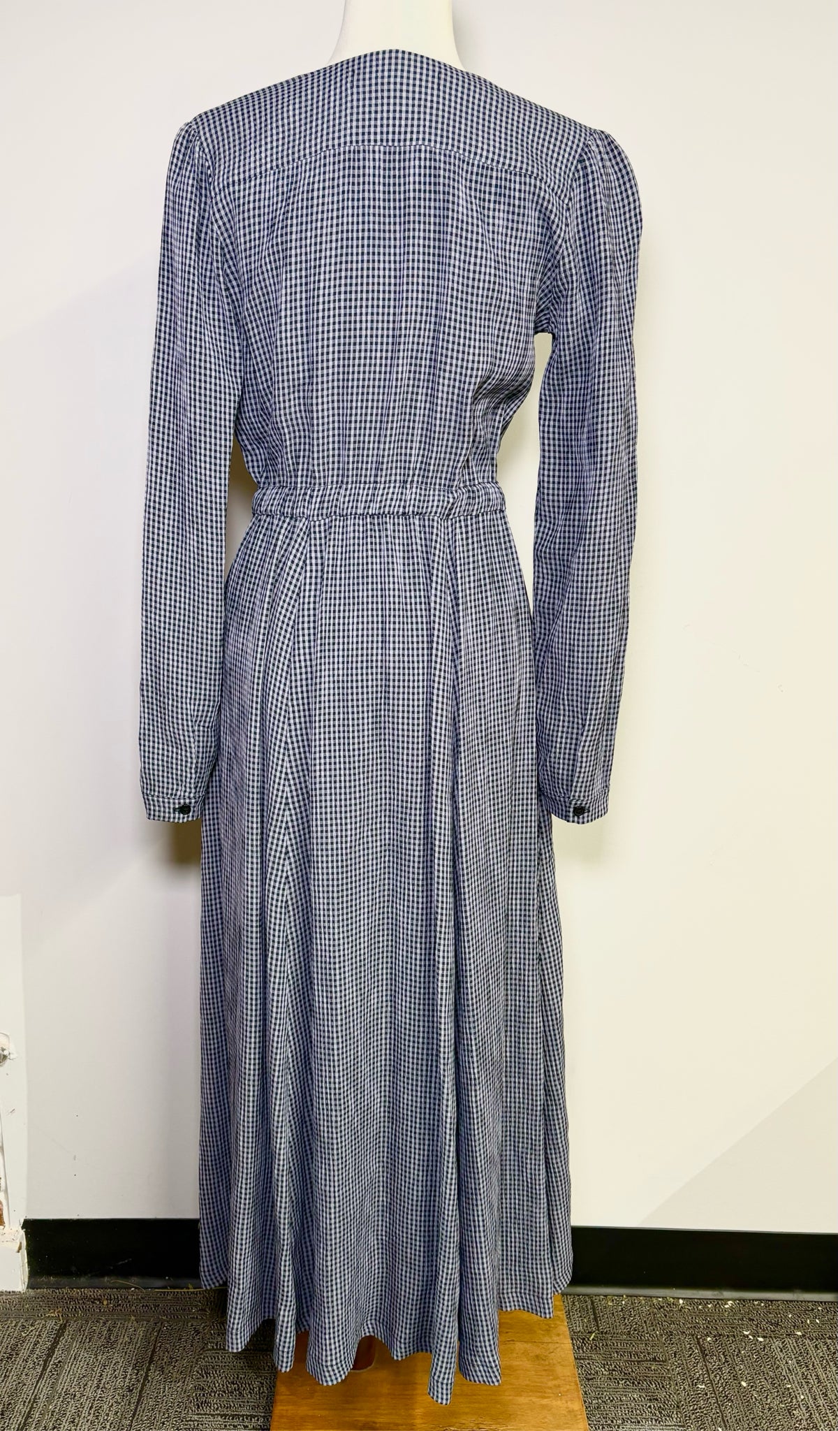 Women Size M Christy Dawn Multi-Color Micro-check Midi Dress