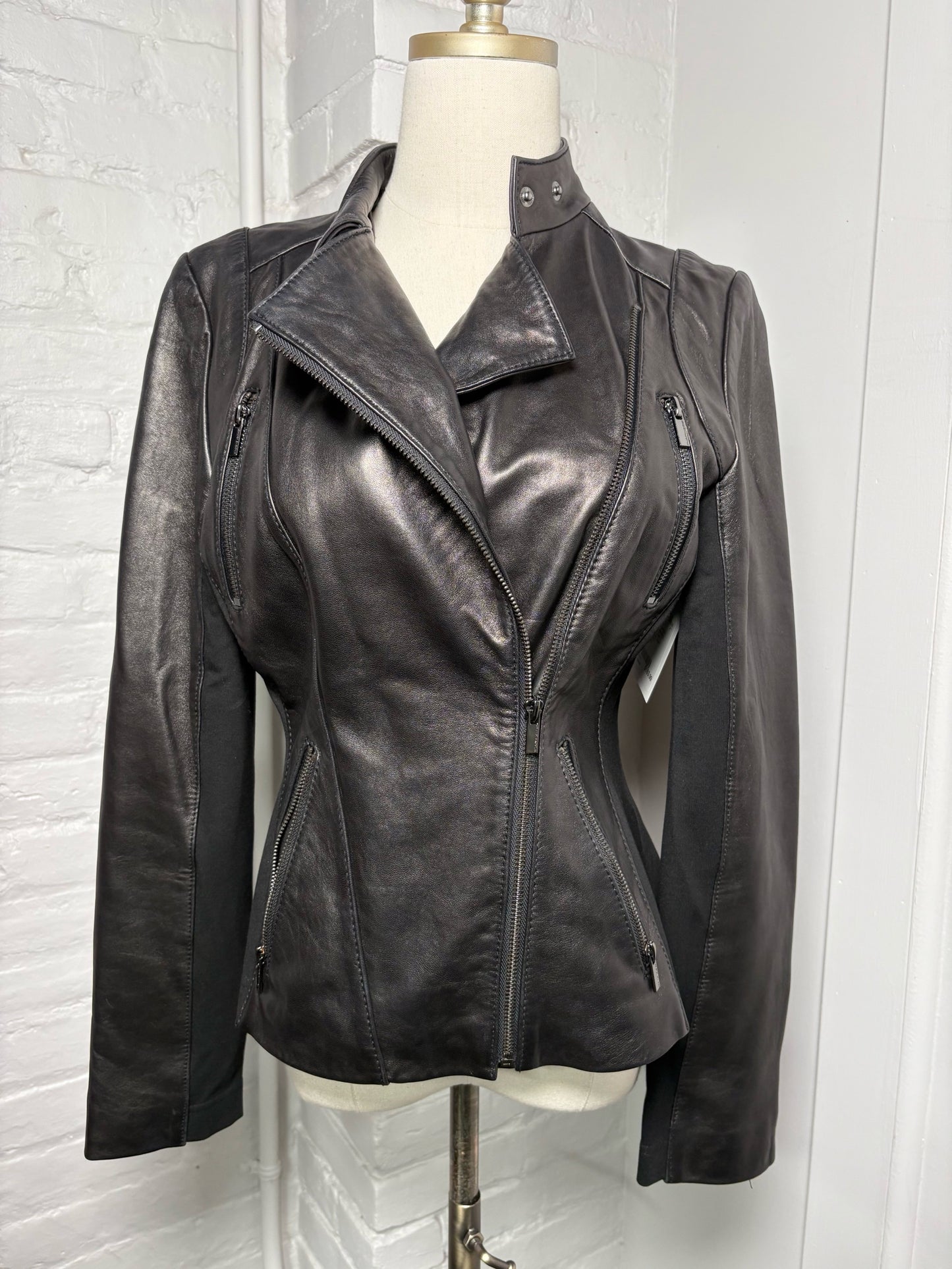 Women Size S Wilson's Leather Black Leather Moto Jacket