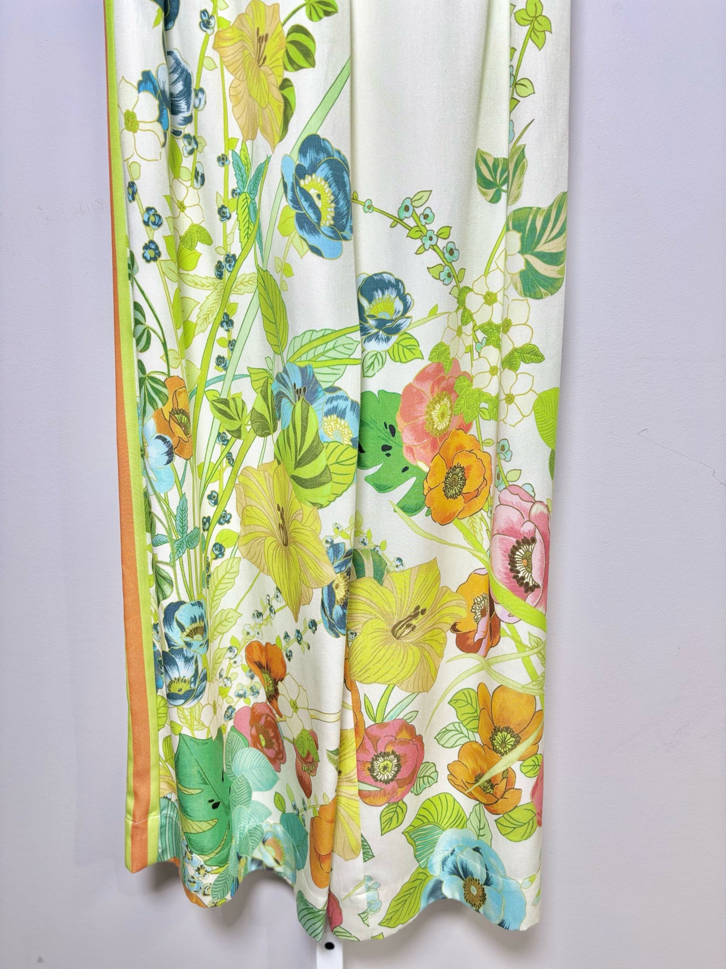 Women Size 0 Alemais Yellow Floral Print Lyocell NWT Pants