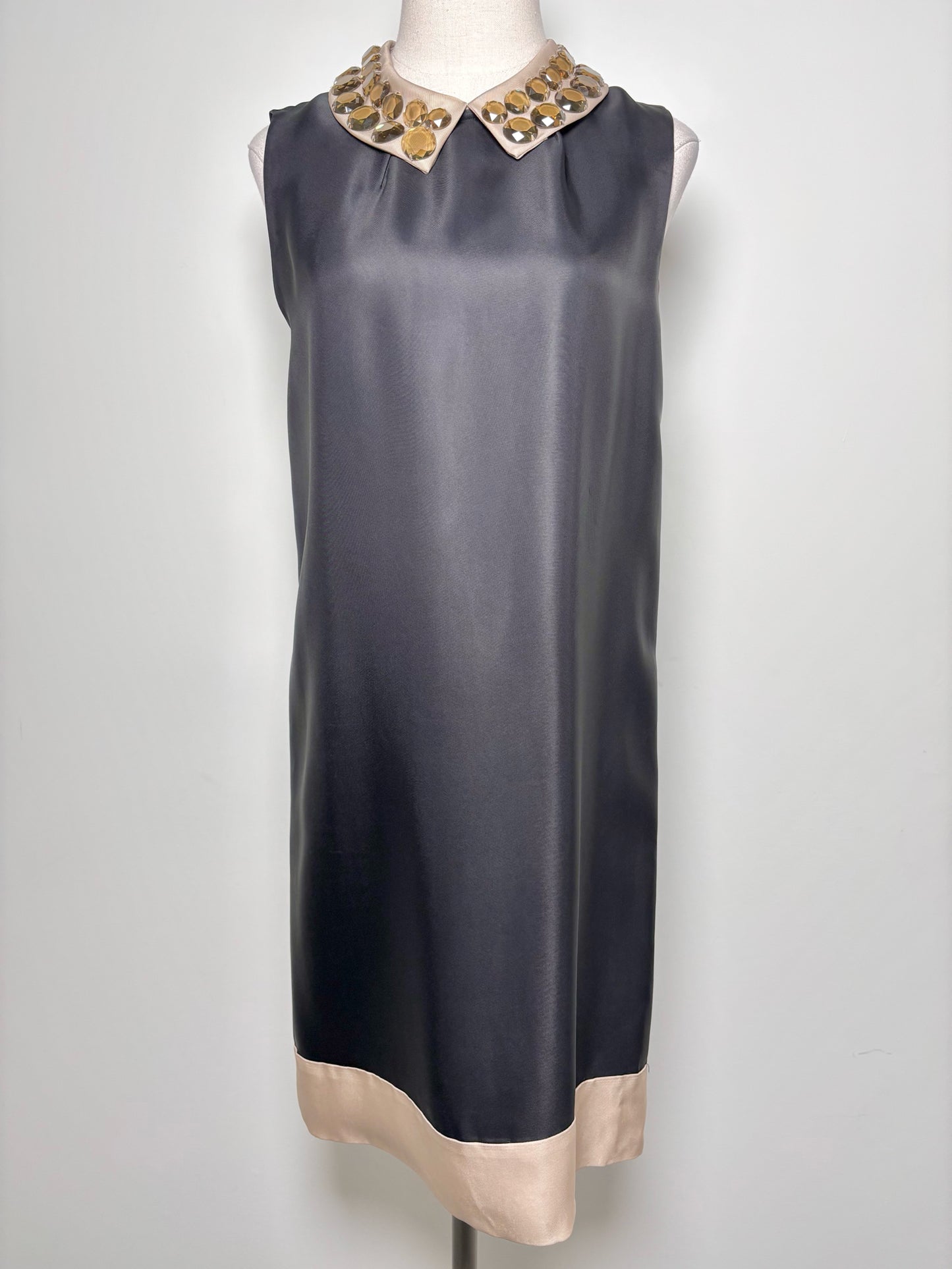 Women Size 10 Kate Spade New York Black w/Khaki Accents Shift Dress