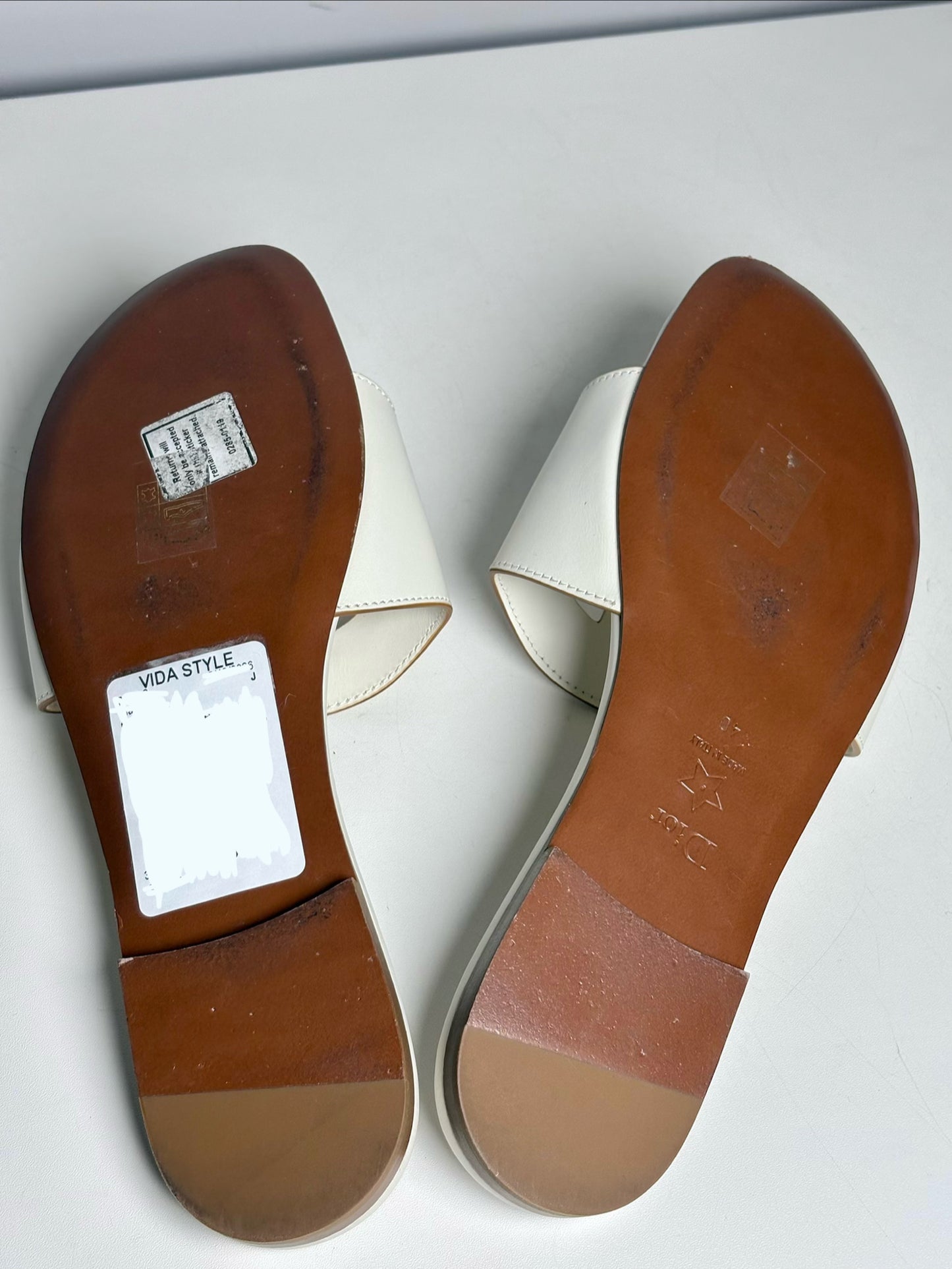 W Shoe Size 40 (9.5 - 10) Christian Dior Off-white Leather Calfskin Flats