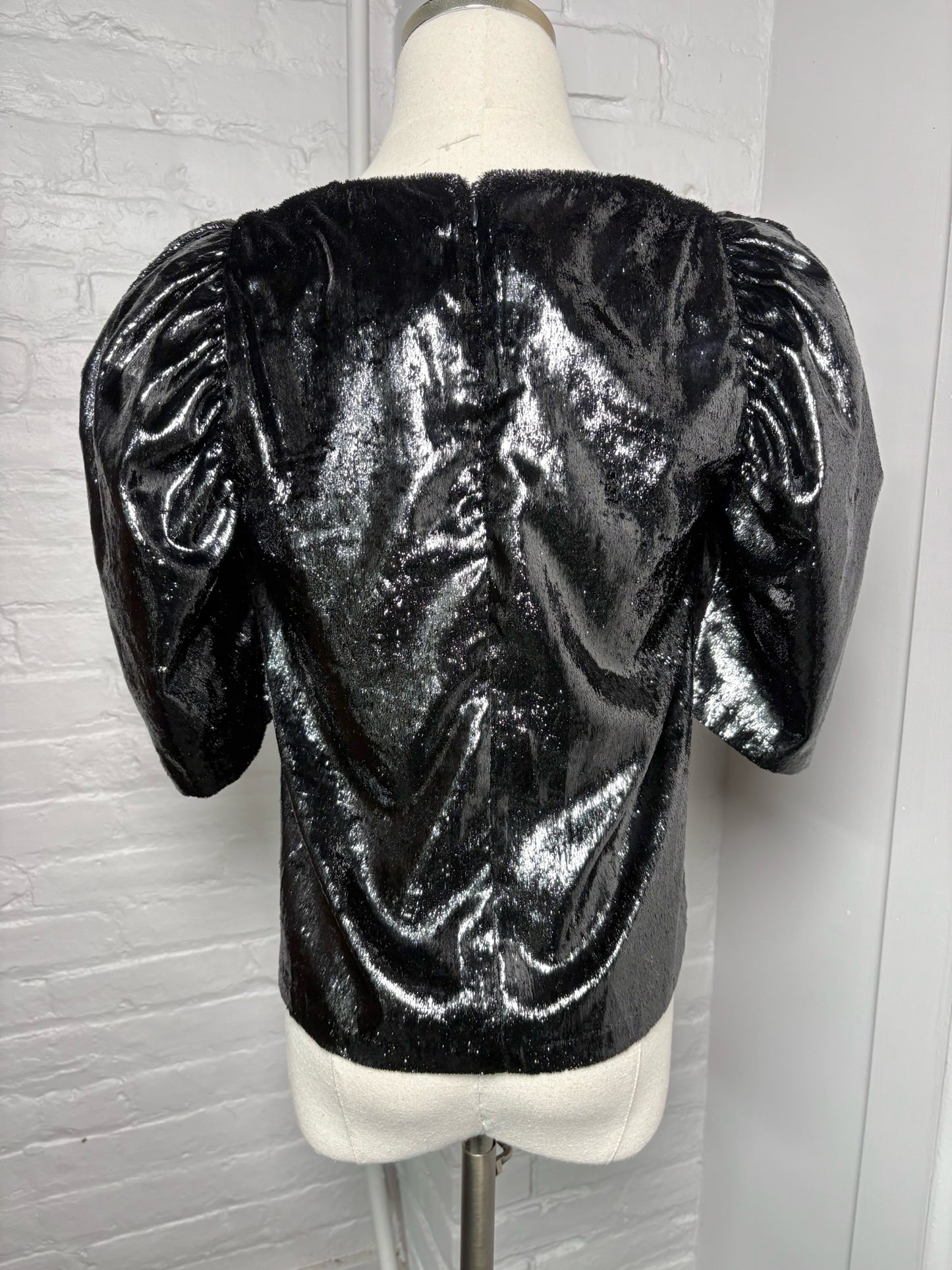 Women Size 42 Jucca Black Metallic Polyester Blouse
