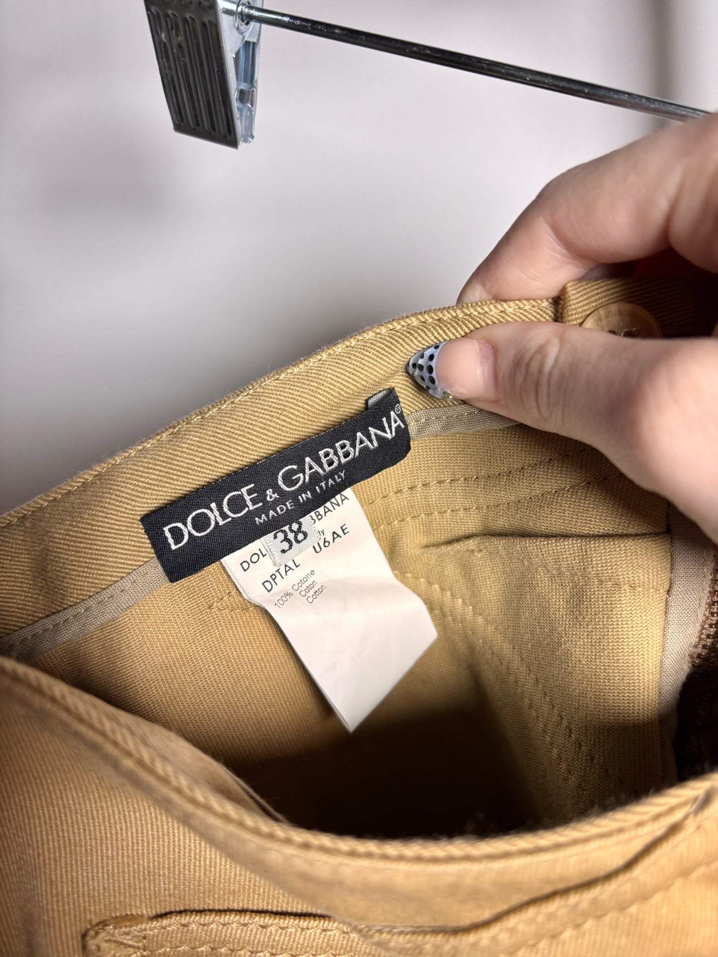 Women Size 38 (2 - 4 US) Dolce & Gabbana Tan Embroidered Cotton Vintage Pants