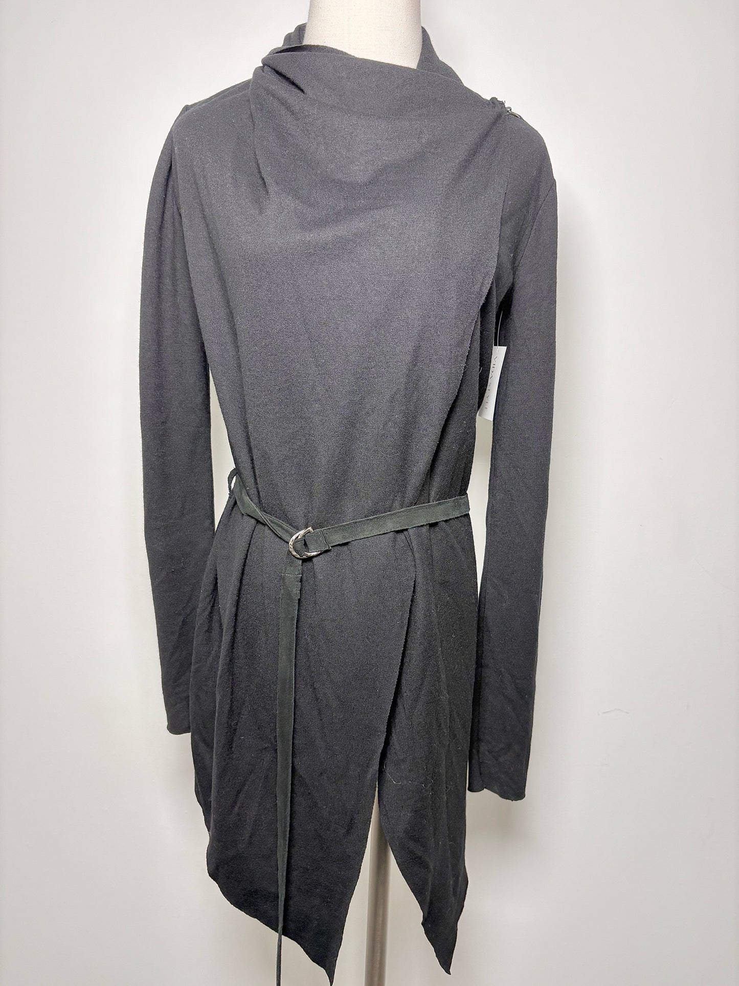 Women Size P Helmut Lang Black Solid Wool Sweater