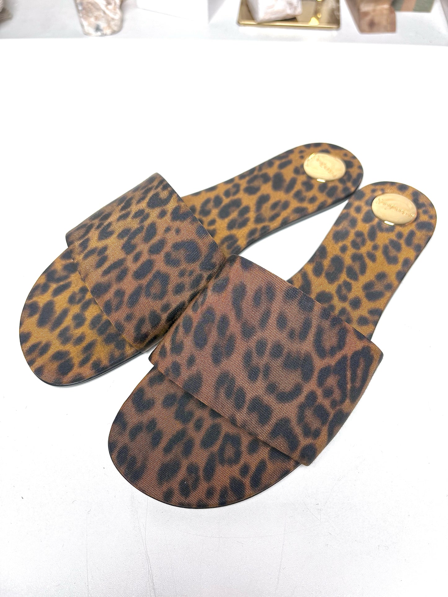 W Shoe Size 40 (10, US) Saint Laurent Brown, Black Animal Print Sandals